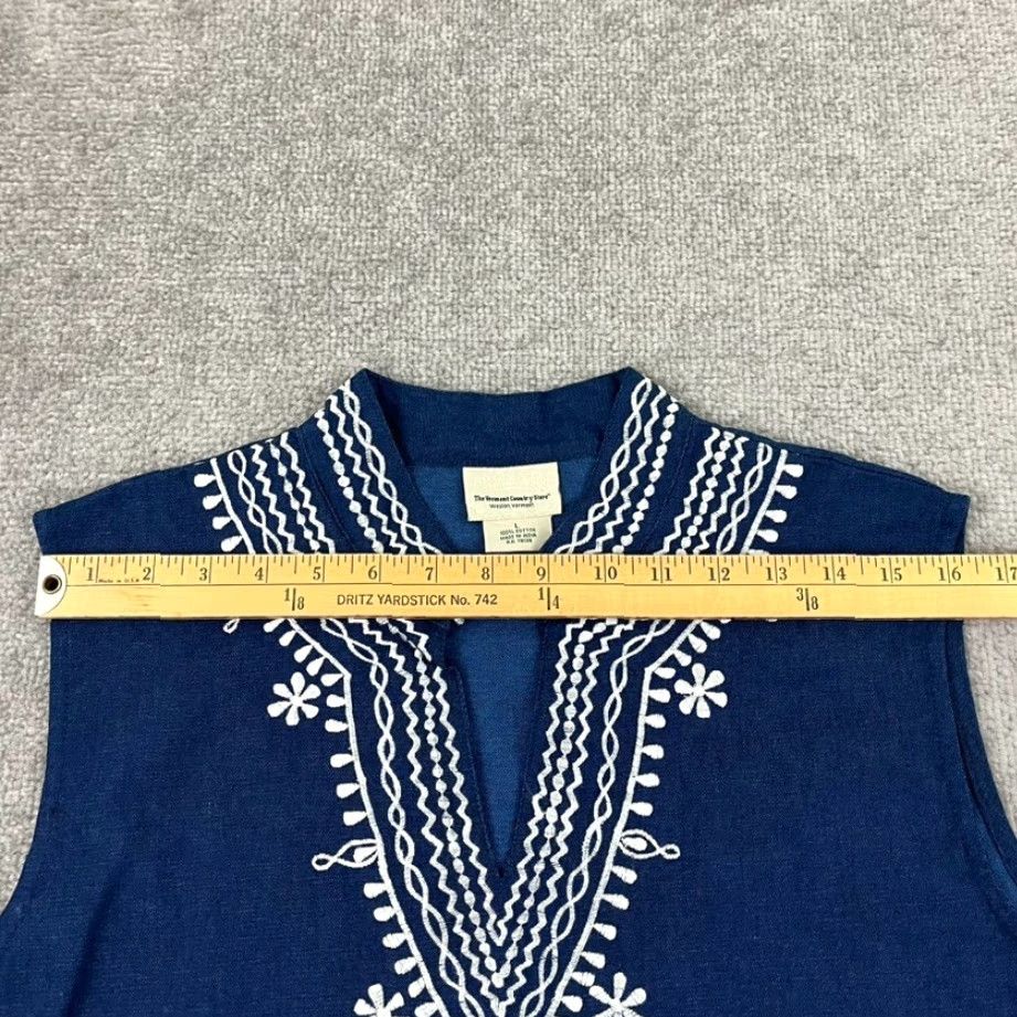 Vintage The Vermont Country Store Blue Tunic Top Womens Large Casual Peasant Blouse Size L / US 10 / IT 46 - 6 Thumbnail