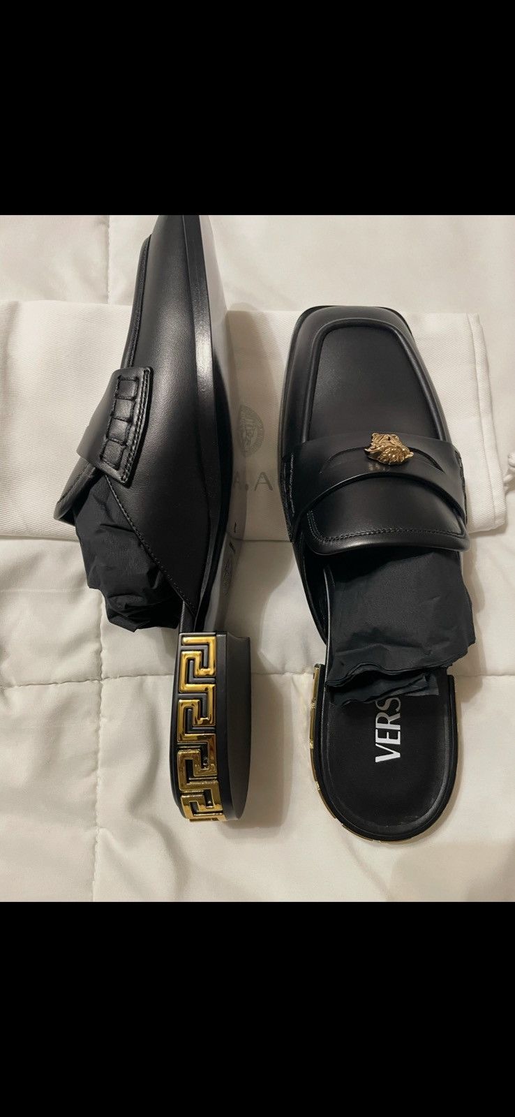 Versace Versace Black Leather Size US 7 / IT 37 - 3 Thumbnail