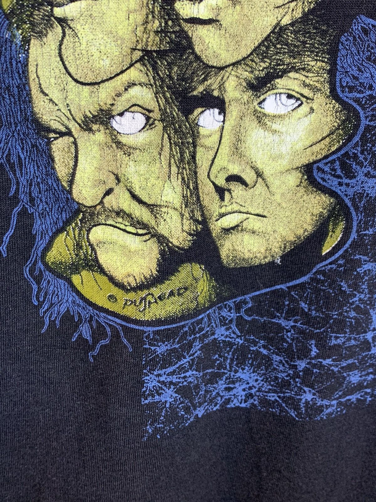 Band Tees × Metallica × Vintage RARE* Vintage 1980’s Metallica Pushead Damaged Justice Shirt Size US L / EU 52-54 / 3 - 6 Thumbnail