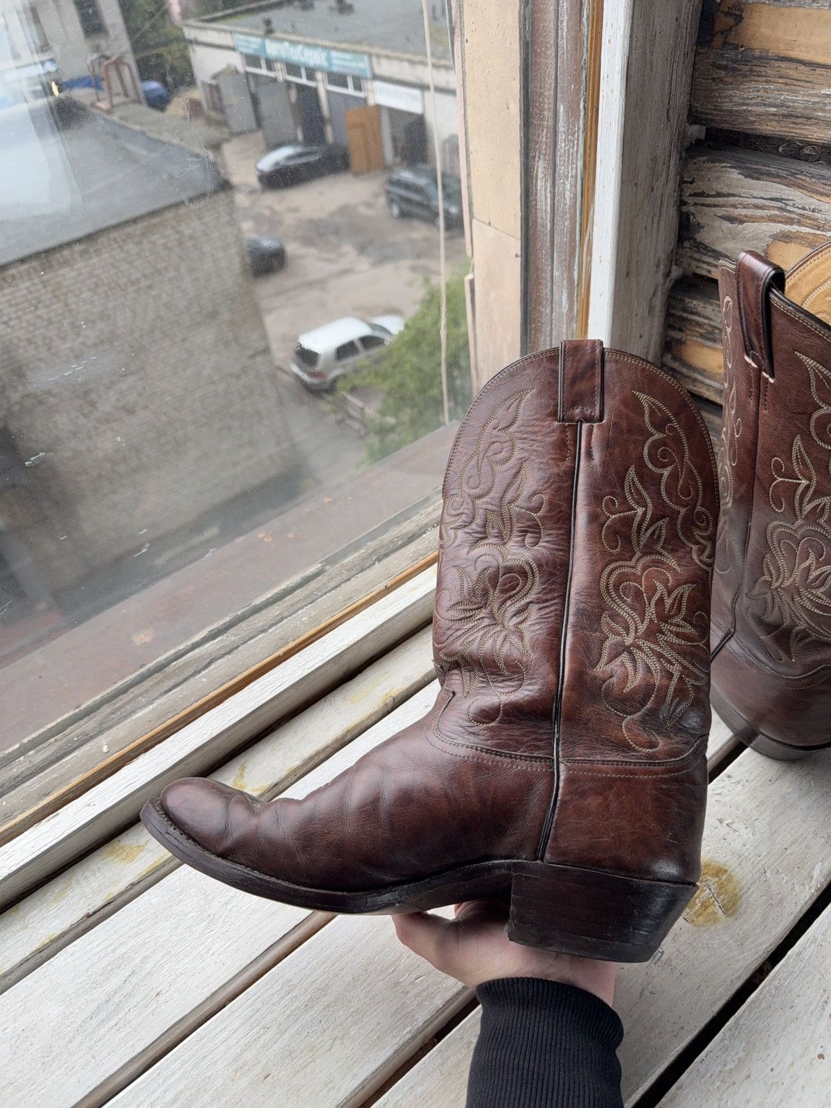 Justin Boots Justin Boots 1652 Brown Leather Western Cowboy Boots USA Size US 12 / EU 45 - 6 Thumbnail