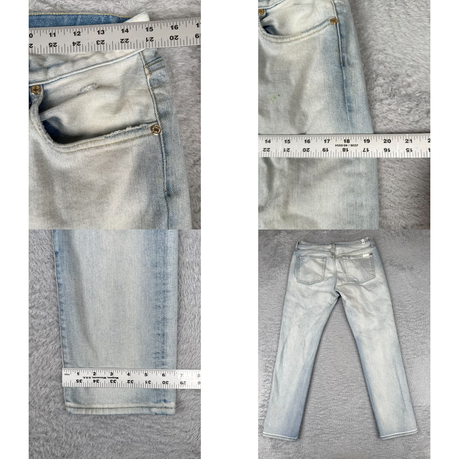 7 For All Mankind 7 For All Mankind Jeans Womens 28 Blue Denim Relaxed Skinny Bleached 28x29 28 Inseam 5-Pocket Logo Embroidered Distressed Comfort Stretch Size 28" / US 6 / IT 42 - 9 Thumbnail