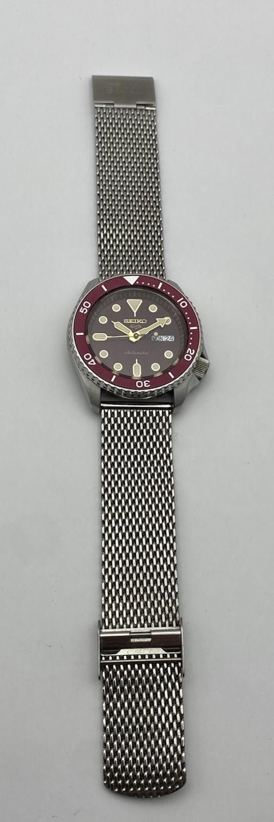 Seiko Seiko 5 Sports Automatic Dive Watch - SRPD69K1 Red /Burgundy Size ONE SIZE - 6 Thumbnail