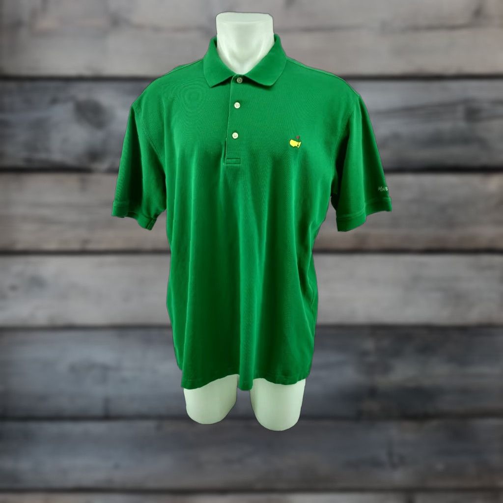 Vintage Masters Collection Mens Augusta Nationals Logo Golf Cotton Polo Shirt Green XL Size US XL / EU 56 / 4 - 1 Thumbnail