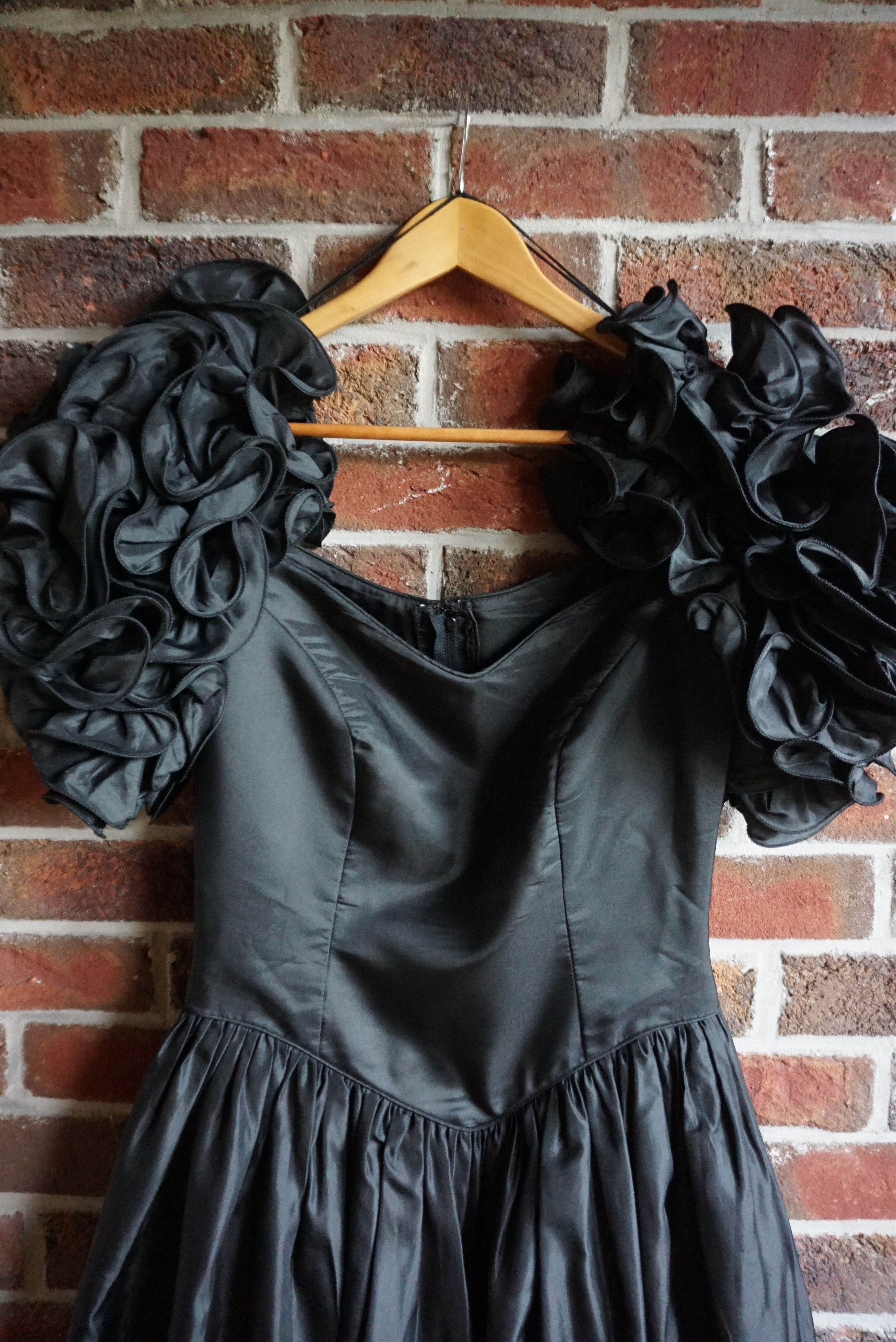 Vintage Vintage Ellis 80s long dress gown puff sleeves bow S Small Size M / US 6-8 / IT 42-44 - 5 Thumbnail