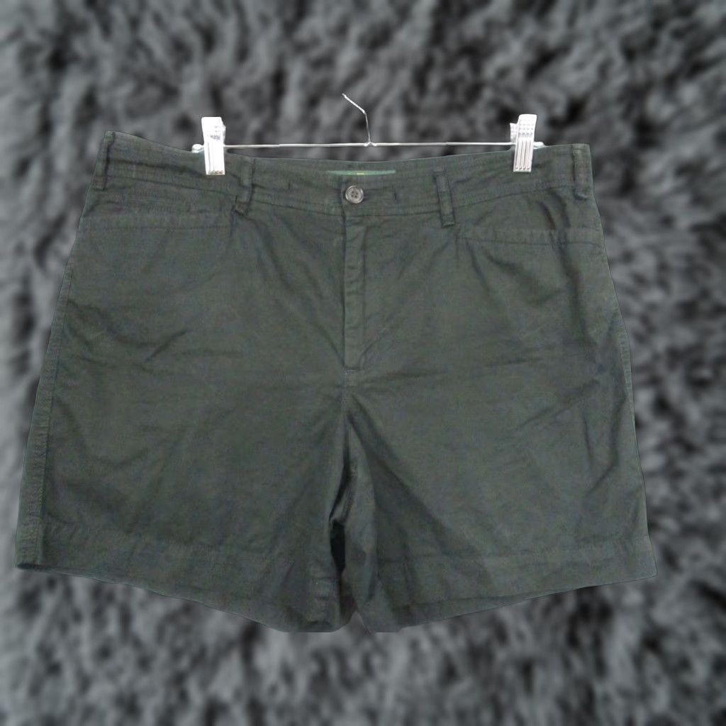 Ralph Lauren Lauren Jeans Co Shorts Womens 12P Petite Black Flat Front Chino Casual Classic Twill 100% Cotton Size 34" / US 12 / IT 48 - 1 Thumbnail