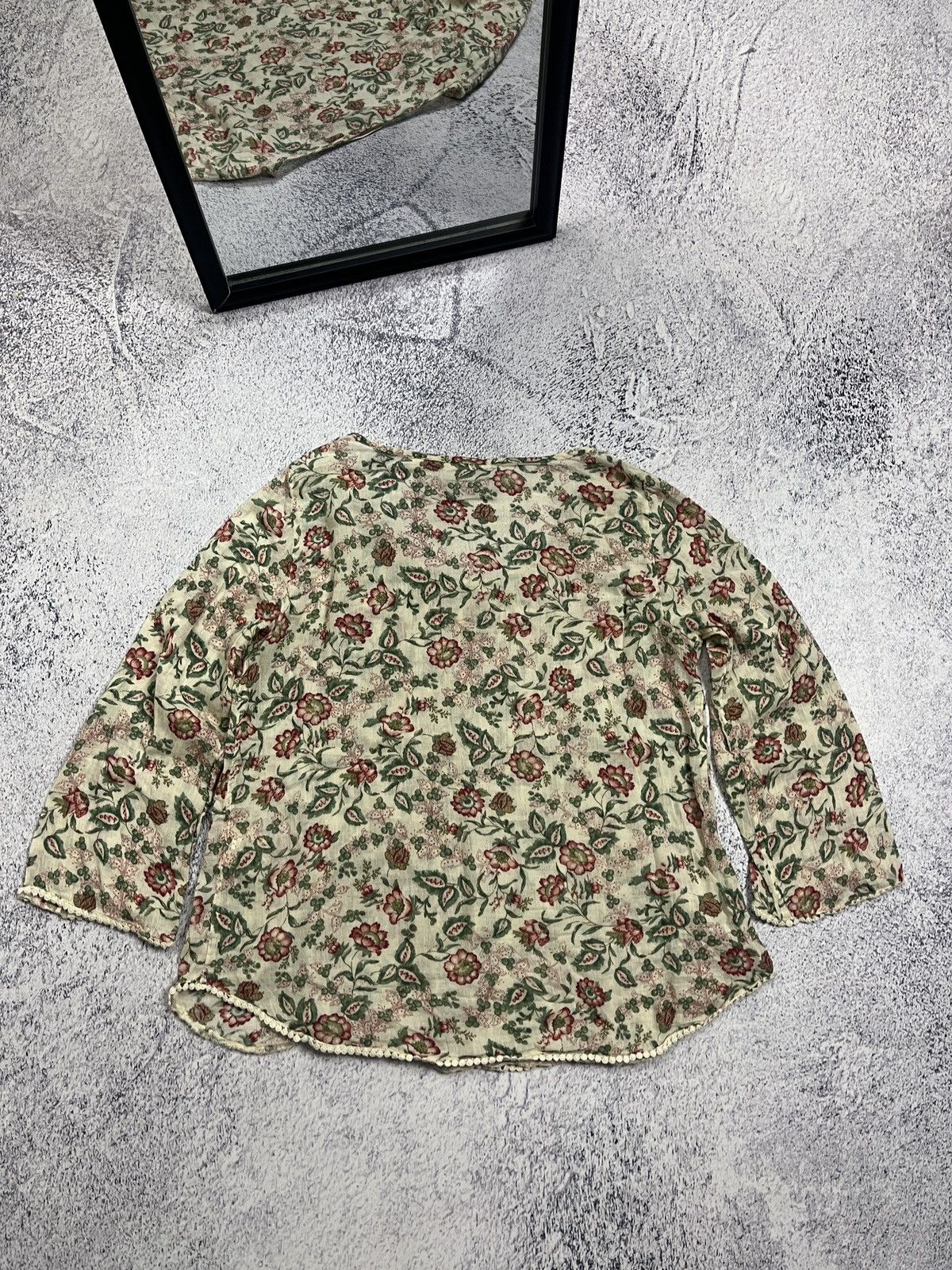 Denim & Supply Ralph Lauren × Polo Ralph Lauren × Ralph Lauren Denim & Supply Ralph Lauren Boho Floral Womens Blouse Top Size M / US 6-8 / IT 42-44 - 14 Thumbnail