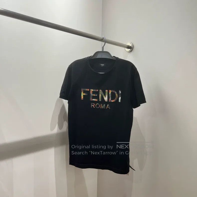Fendi Fendi Slogan Letter Logo Short Sleeve - Cotton Size US M / EU 48-50 / 2 - 1 Thumbnail