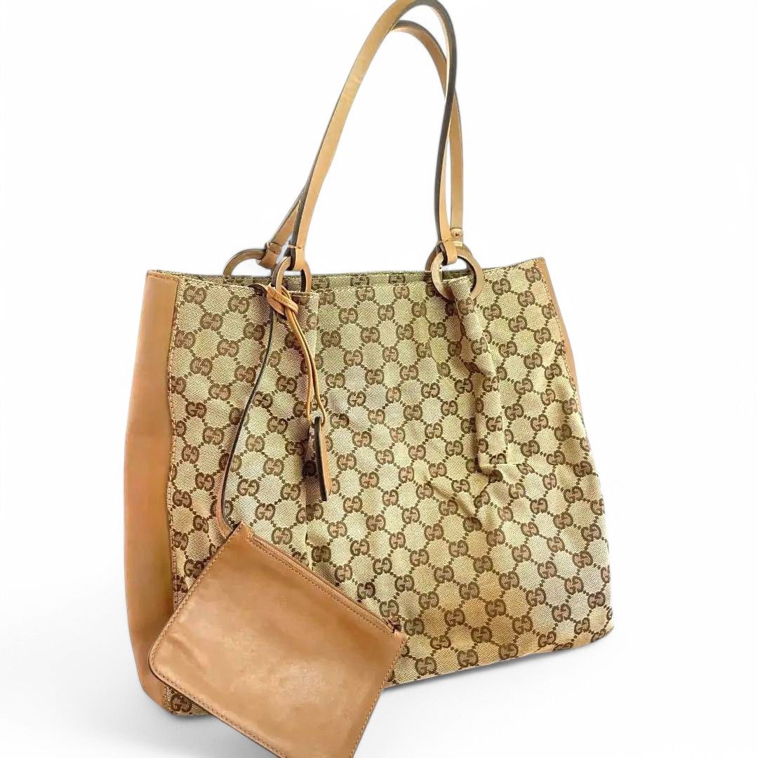 Gucci Gucci - Canvas Leather Handbag Shoulder Bag GG Monogram Size ONE SIZE - 9 Thumbnail