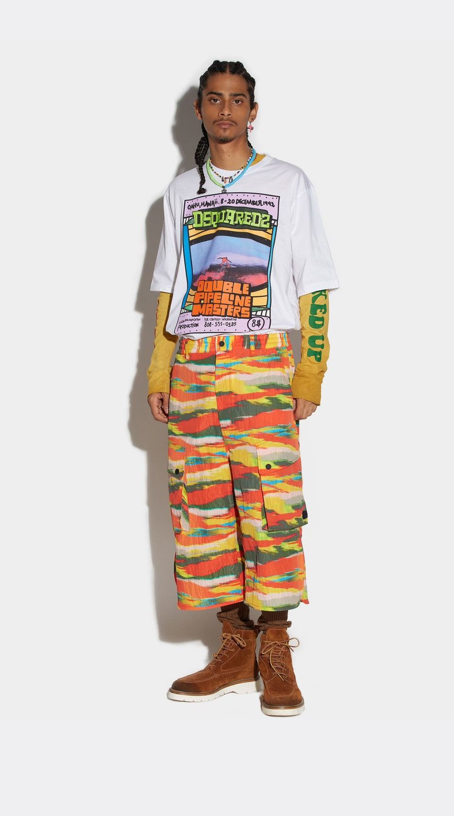 Dsquared2 900$ dsquared2 shimmer nylon ripstop camo cargo shorts m-l Size US 34 / EU 50 - 1 Thumbnail