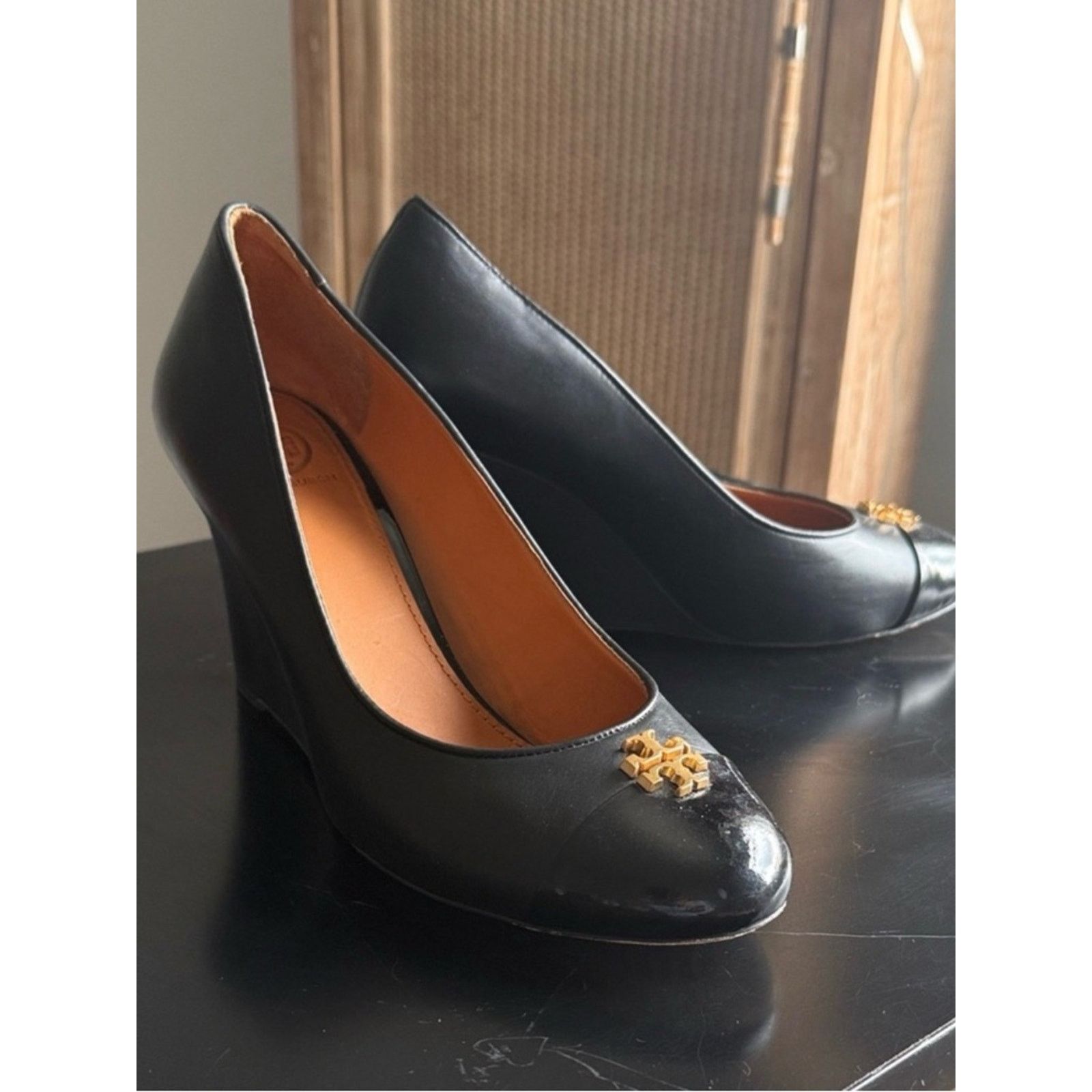 Tory Burch Tori Burch Wedges Black with Logo Size US 8.5 / IT 38.5 - 3 Thumbnail
