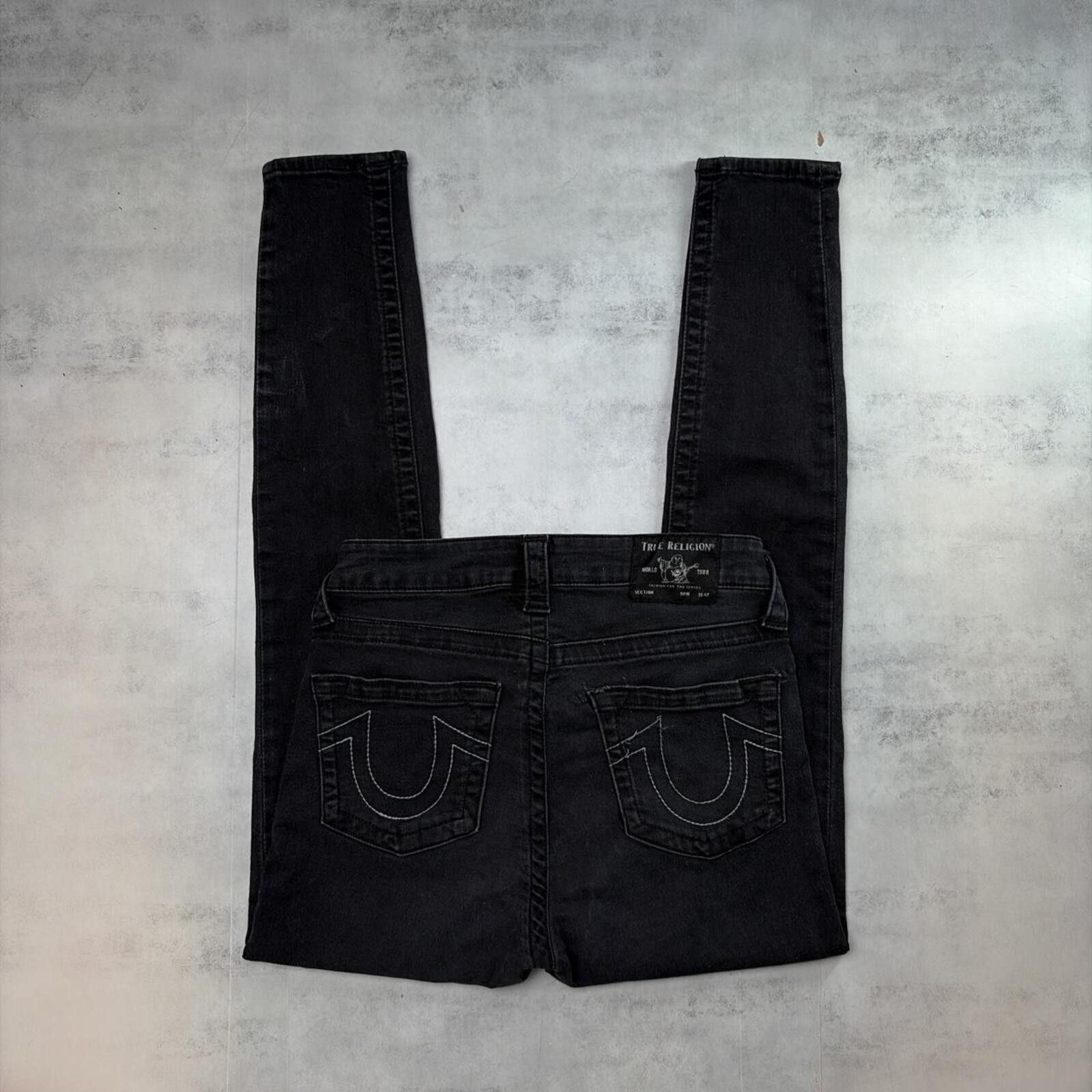True Religion Y2K Black True Religion Grunge Gothic Skinny Denim Jeans Size 30" / US 8 / IT 44 - 1 Thumbnail
