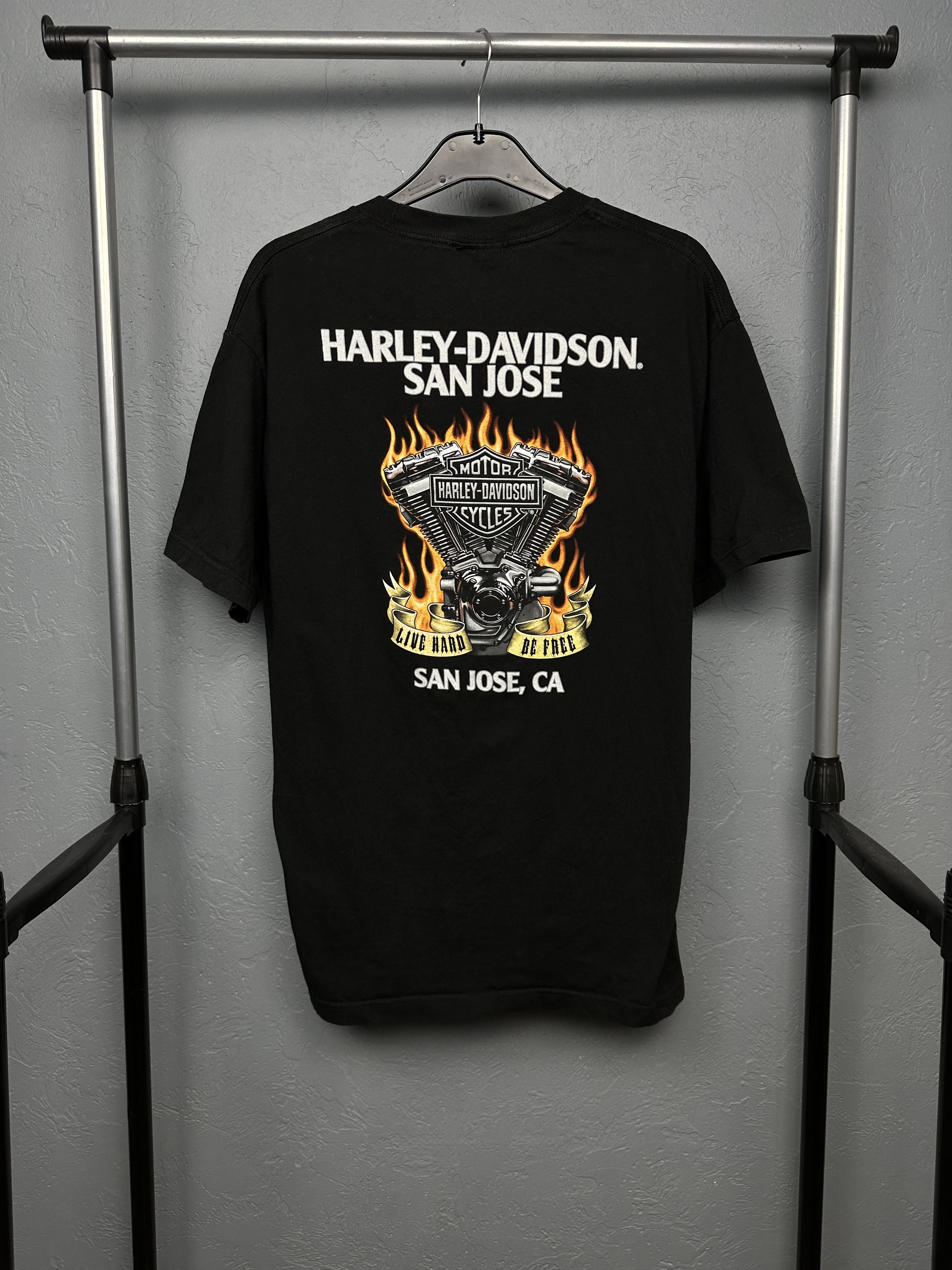 Harley Davidson × Vintage Harley Davidson San Jose Vintage Mens T-Shirt Size US L / EU 52-54 / 3 - 9 Thumbnail