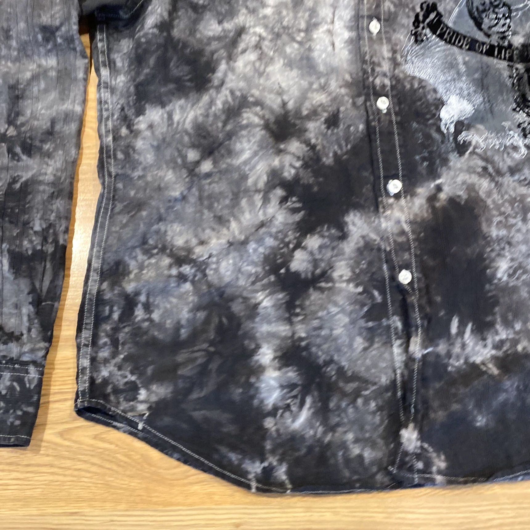 Affliction VINTAGE Helix Affliction Style Goth Punk Emo Shirt Men XL Black Graphic Print Long Sleeve Button-Up Mens XL Size US XL / EU 56 / 4 - 5 Thumbnail