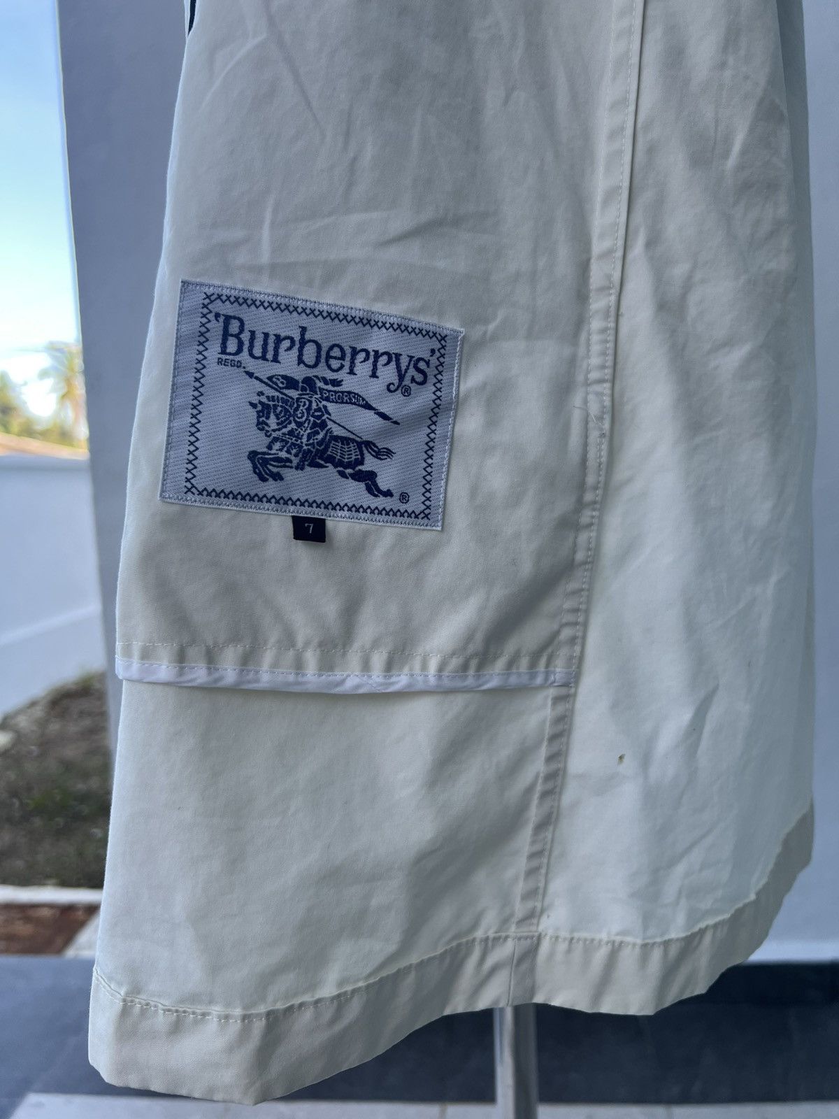 Burberry × Vintage Burberrys Sports Coat 7 Cotton White FNA29-360 Size M / US 6-8 / IT 42-44 - 22 Thumbnail