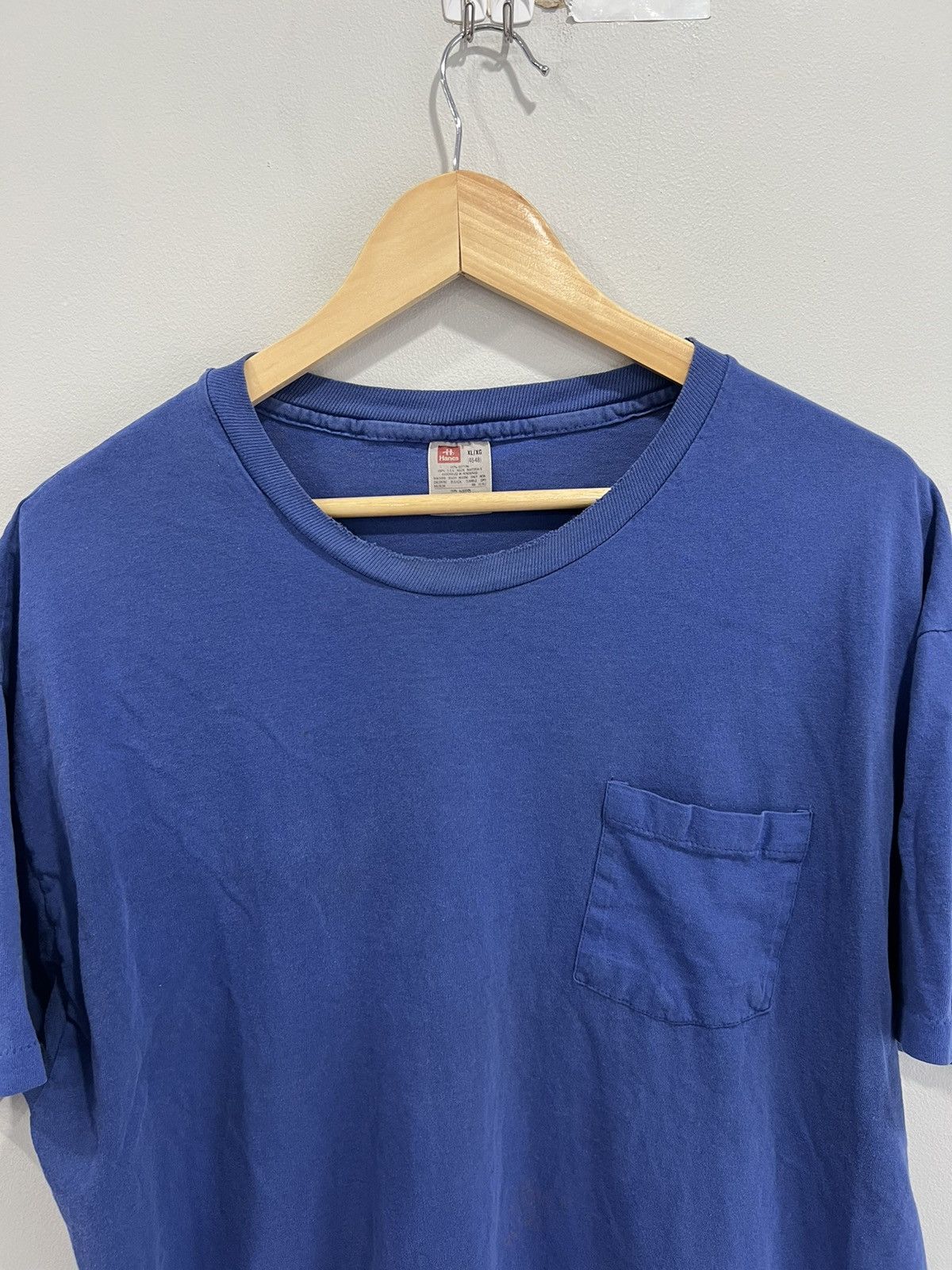Vintage Vintage 90s Blank Tee Shirt single stitched thrashed faded Size US XL / EU 56 / 4 - 3 Thumbnail
