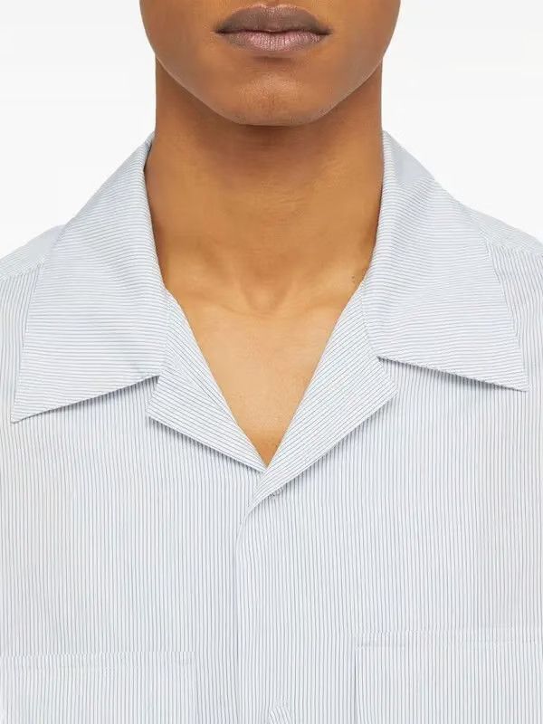 Jil Sander o1w1db10825 Cotton Shirt in White/Blue Size US M / EU 48-50 / 2 - 5 Thumbnail