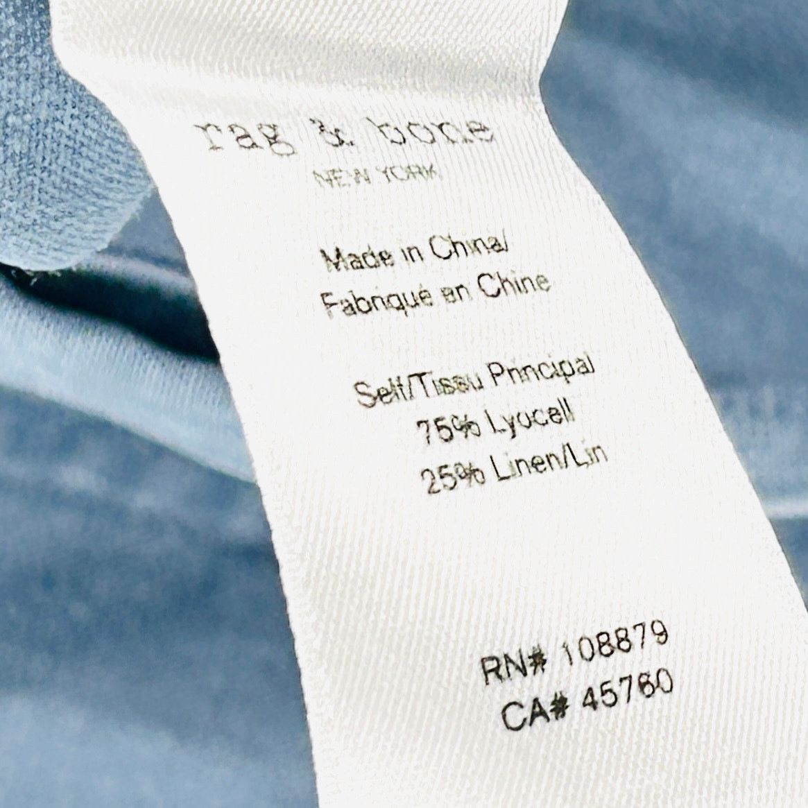 Rag & Bone Y2K Light Blue Linen Blend Button-Front Utility Jumpsuit Size 26" / US 2 / IT 38 - 7 Thumbnail