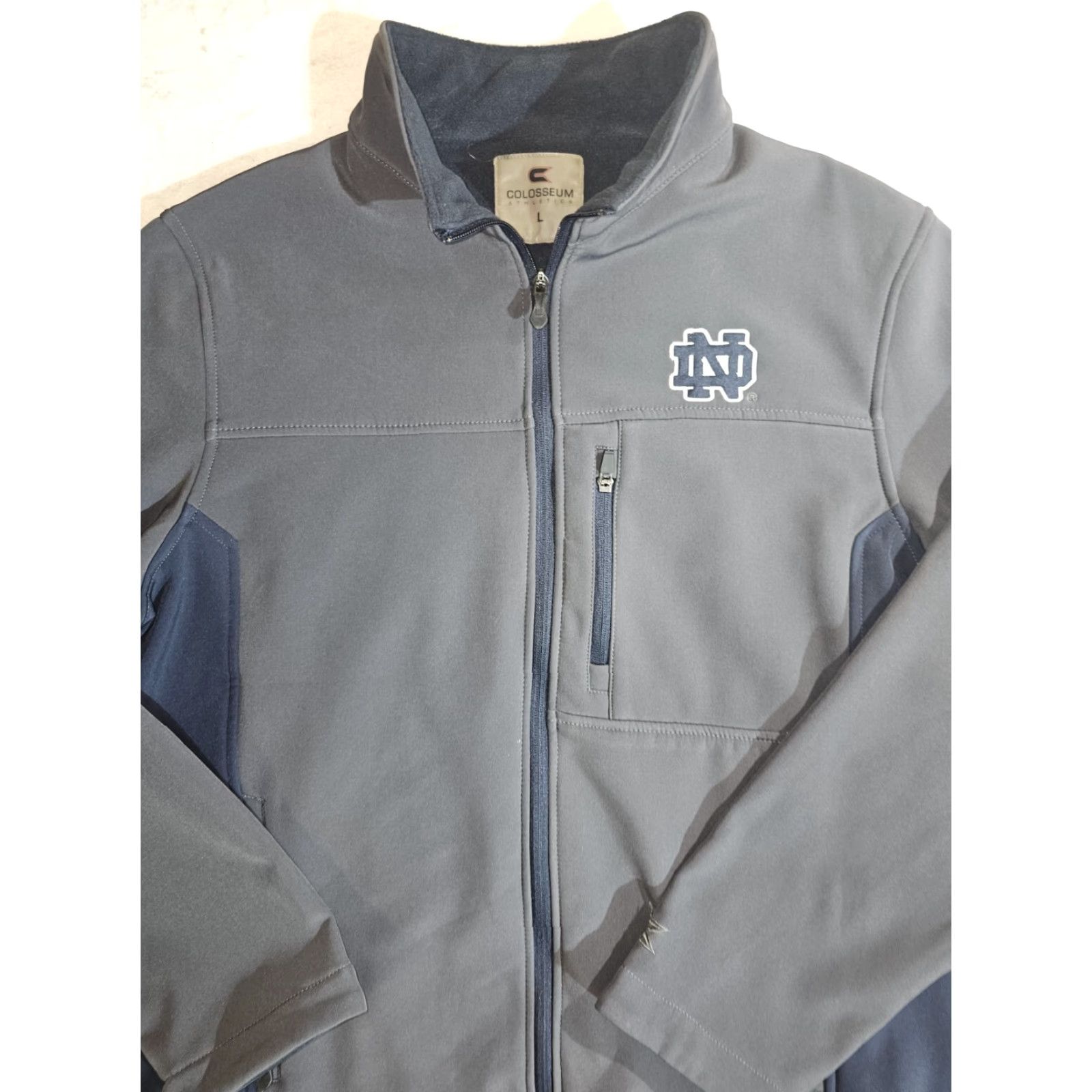 Vintage VINTAGE Colosseum Notre Dame Fighting Irish Soft Shell Full-Zip Jacket Men L Blue Size US L / EU 52-54 / 3 - 2 Thumbnail