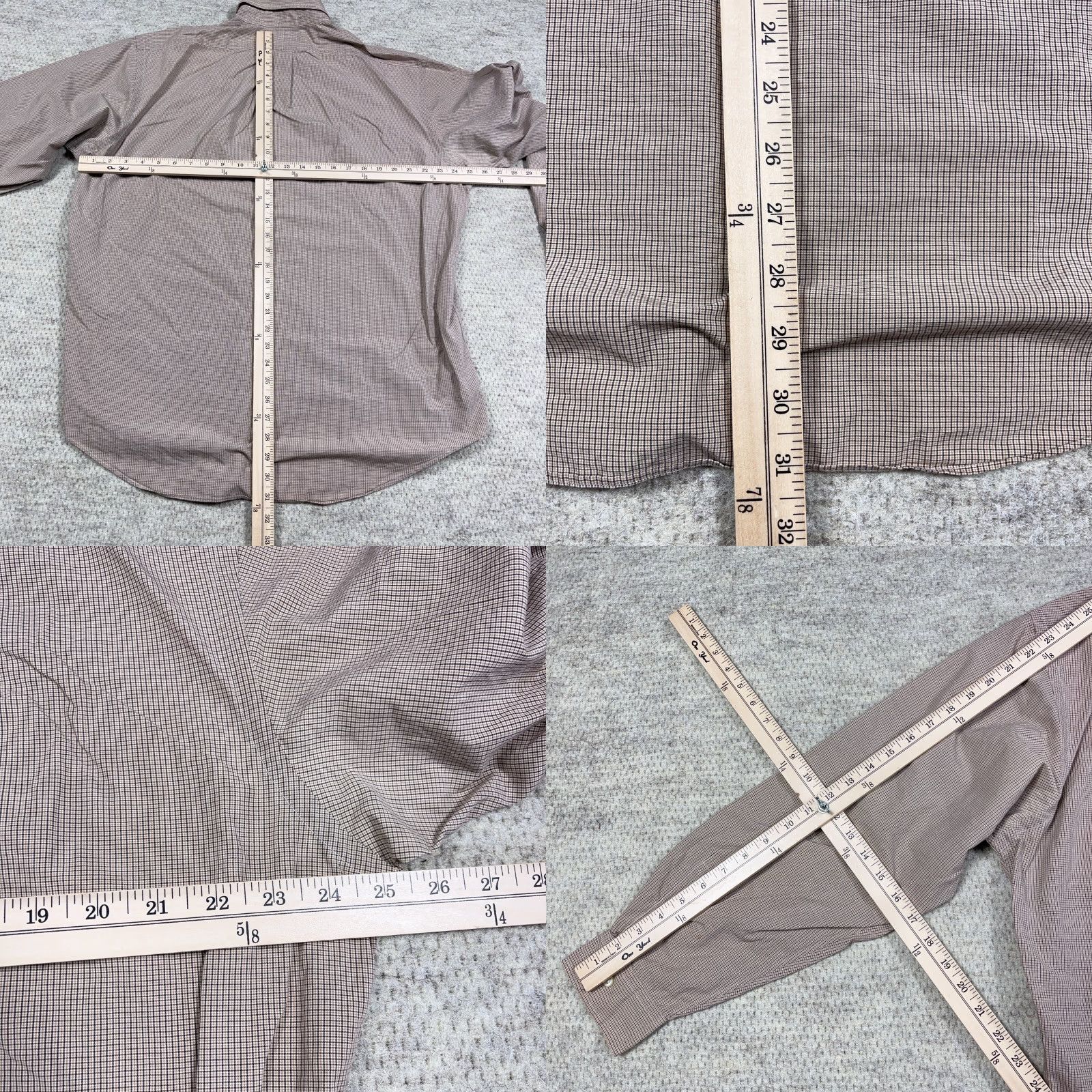 Ralph Lauren Ralph Lauren Shirt Men Adult Large Brown Plaid Button-Up Size 42R - 8 Thumbnail