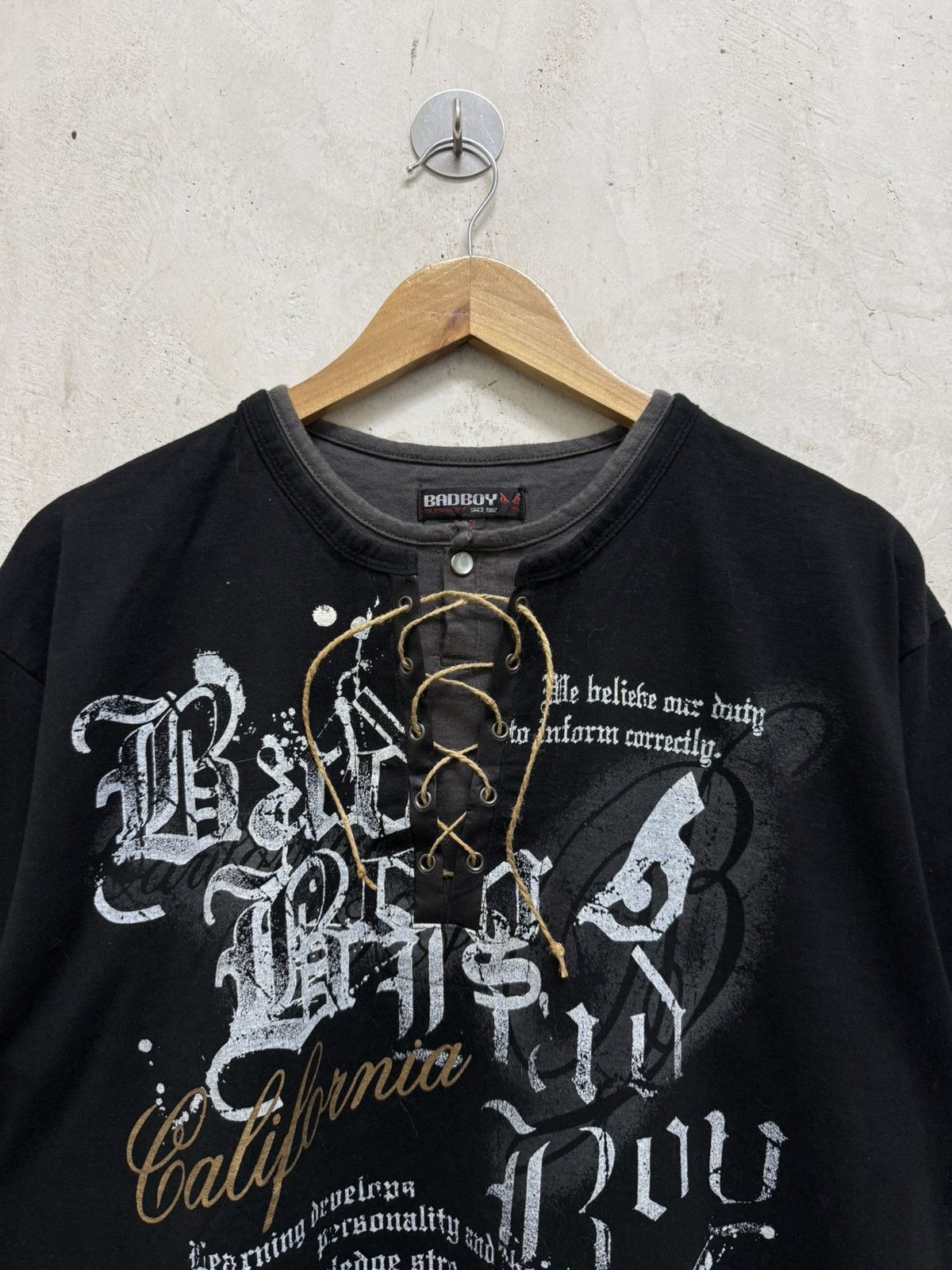 14th Addiction 2000s Bad Boy Poem Double Layer Gothic Laces Tees Size US L / EU 52-54 / 3 - 2 Thumbnail