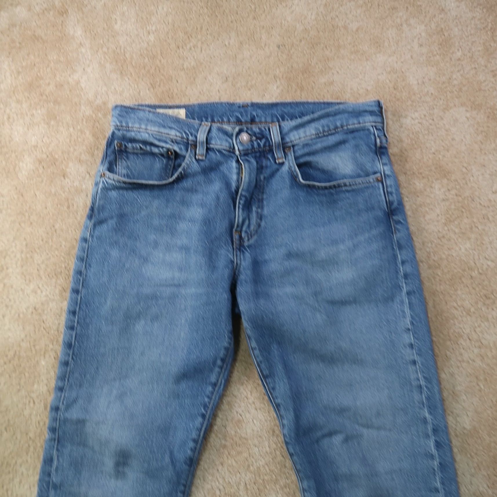 Levi's Levi's 502 Tapered Leg Jeans Men 31x32 Blue Denim Stretch Slim Mid Rise 5-Pocket Belt Loops Vintage No Size US 31 - 2 Thumbnail