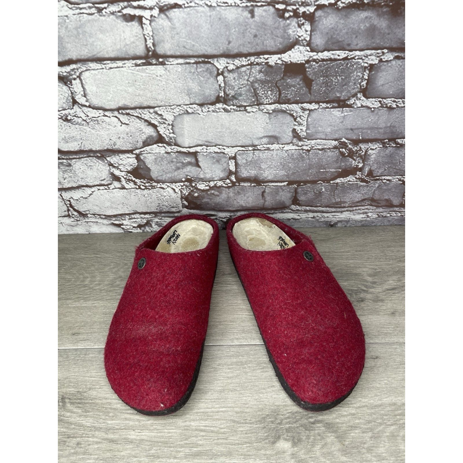 Birkenstock Birkenstock Zermatt Mule Slippers Red Wool Felt Shearling Wo Size US 8.5 / IT 38.5 - 10 Thumbnail