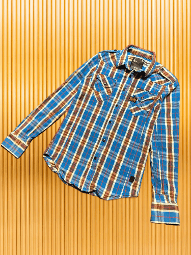 G-Star G Star Striped Checkered Button Up Long Sleeve Shirt Size US S / EU 44-46 / 1 - 1 Thumbnail