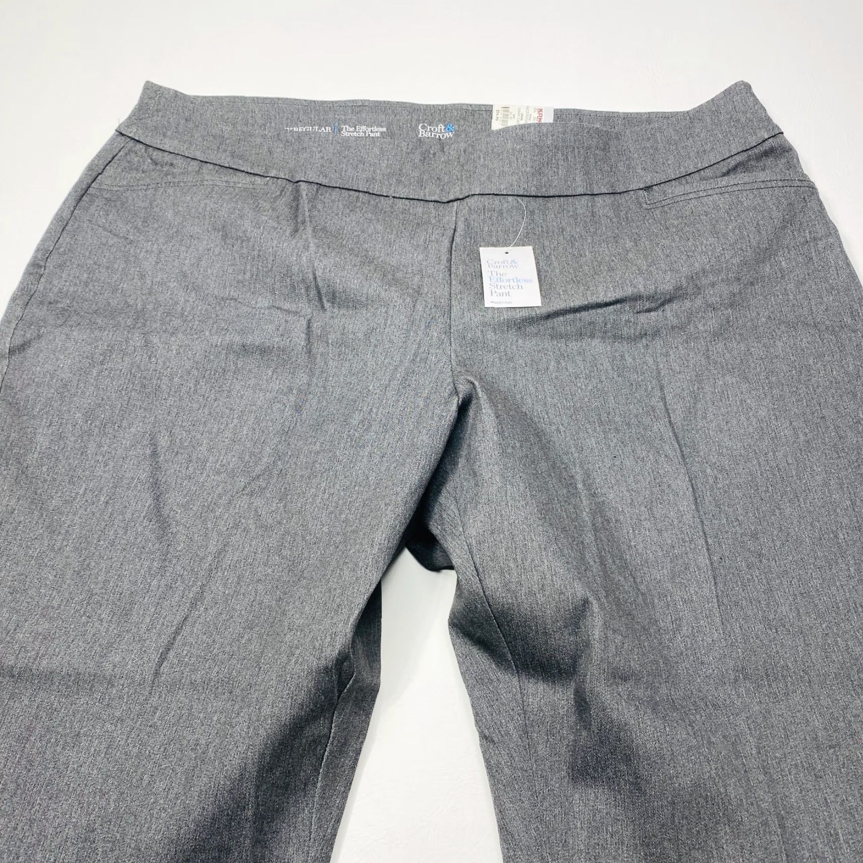 Croft & Barrow NWT Croft & Barrow Effortless Stretch Pants Womens 24W Gray Regular Slimming NEW Size 42" / US 20 - 3 Thumbnail