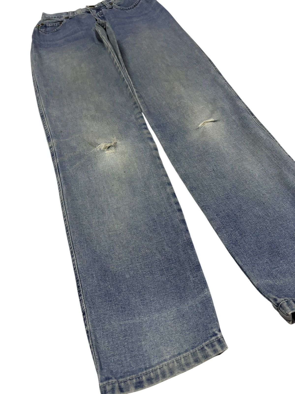 Moschino Vtg Moschino Italy High Waist Blue Wash Distressed Jeans Size 28" / US 6 / IT 42 - 3 Thumbnail