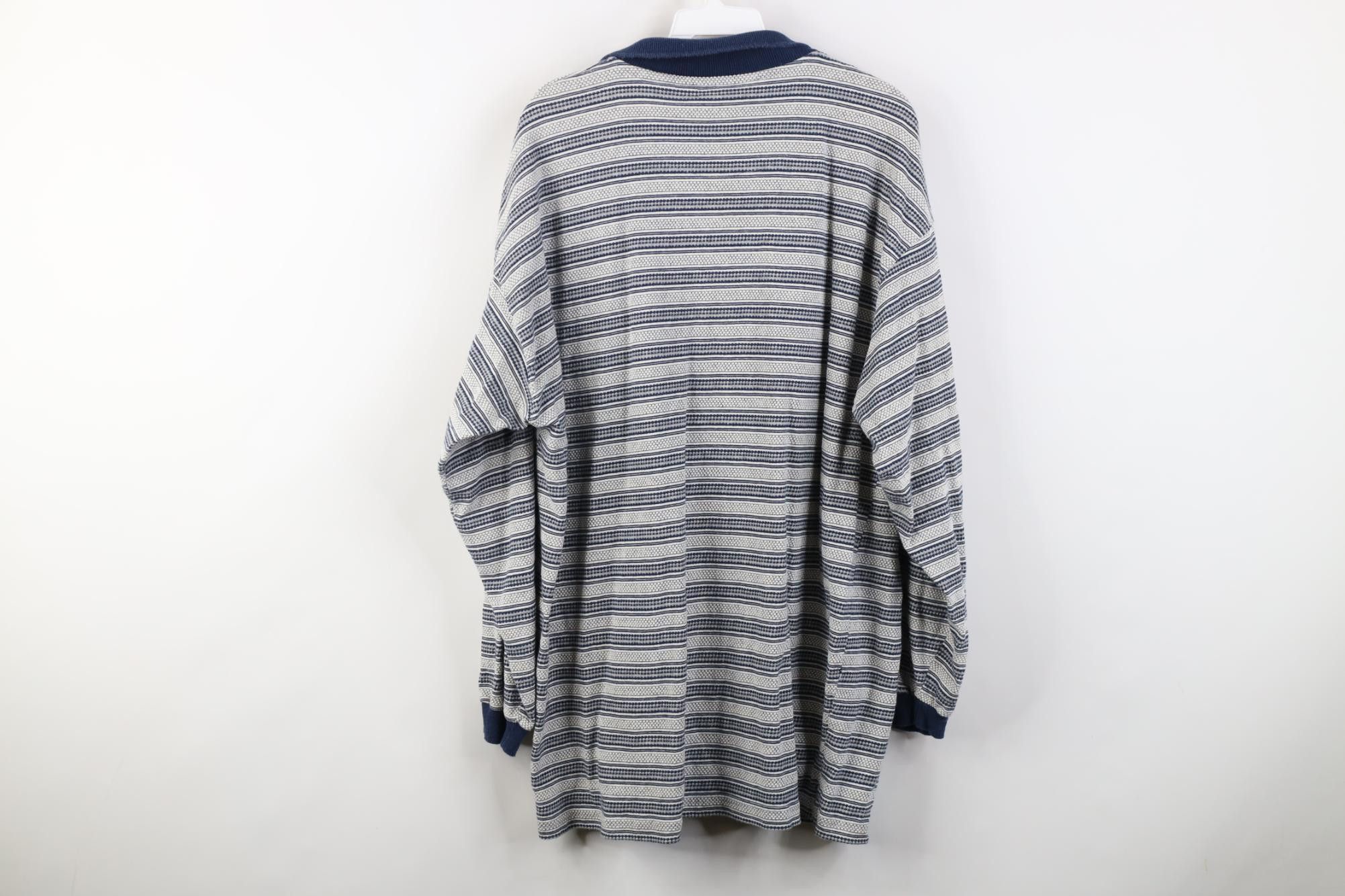 Vintage Vintage 90s Streetwear Thermal Knit Long Sleeve Rugby Polo Size US L / EU 52-54 / 3 - 9 Thumbnail