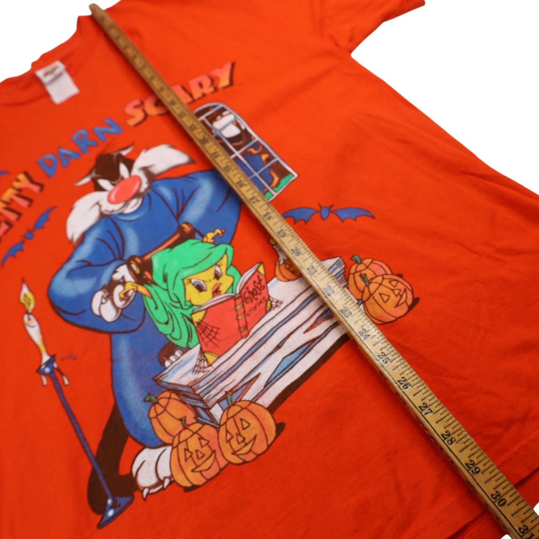 Vintage VINTAGE Looney Tunes Halloween Mens XL Graphic T Shirt Orange Size US XL / EU 56 / 4 - 8 Thumbnail