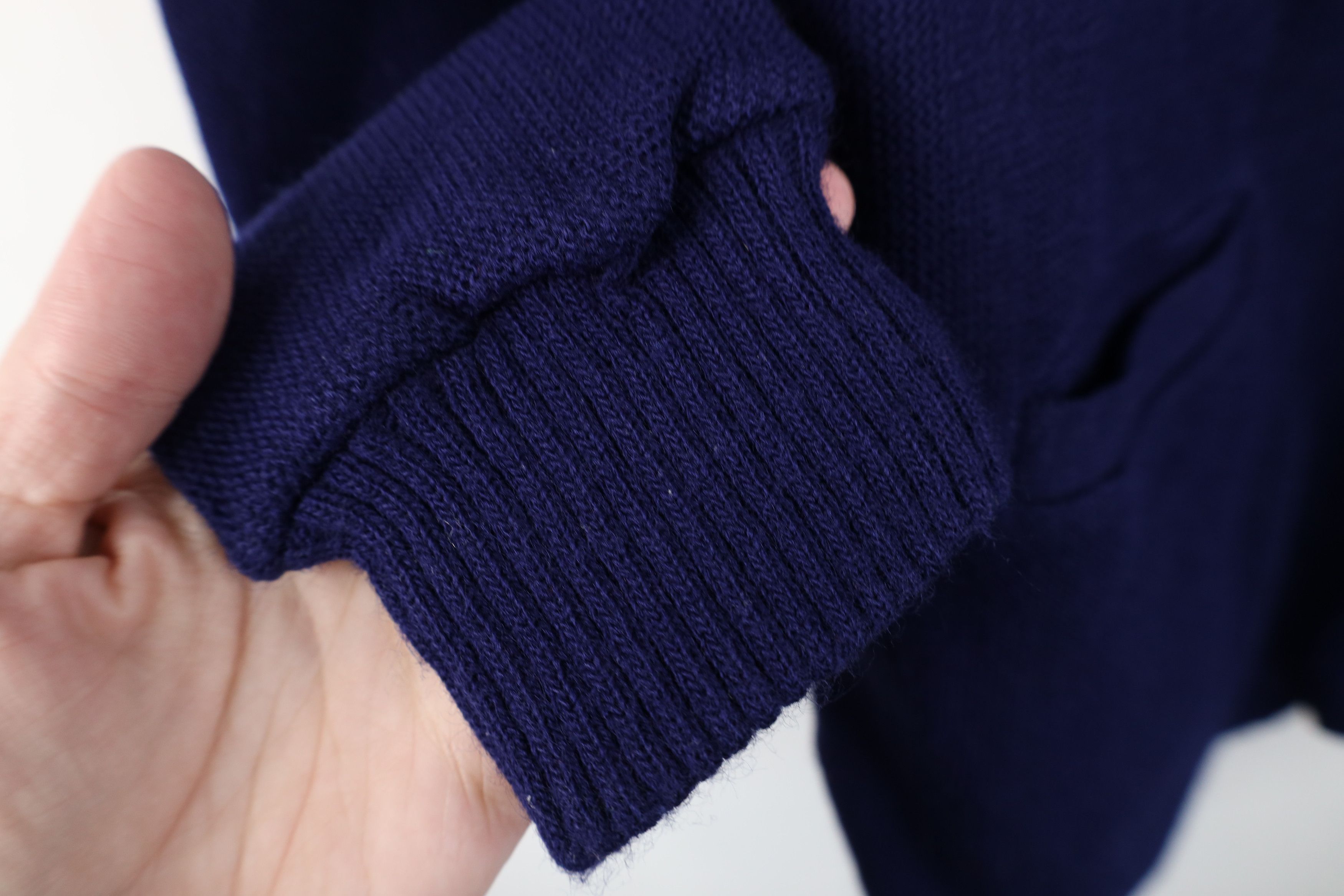 Vintage Vintage 70s Streetwear Blank Knit Cardigan Sweater Blue Size L / US 10 / IT 46 - 9 Thumbnail
