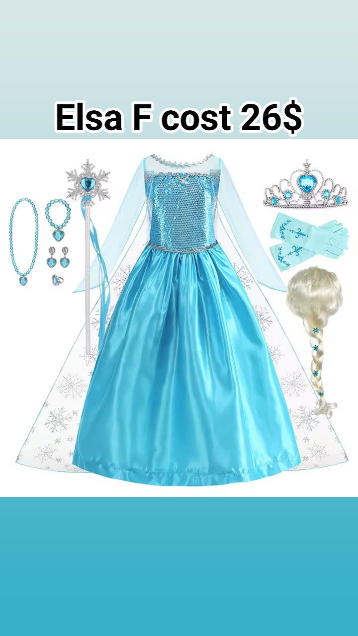 Disney Disney Frozen Elsa Snow Queen Princess Dress Halloween Kids Size ONE SIZE - 6 Thumbnail