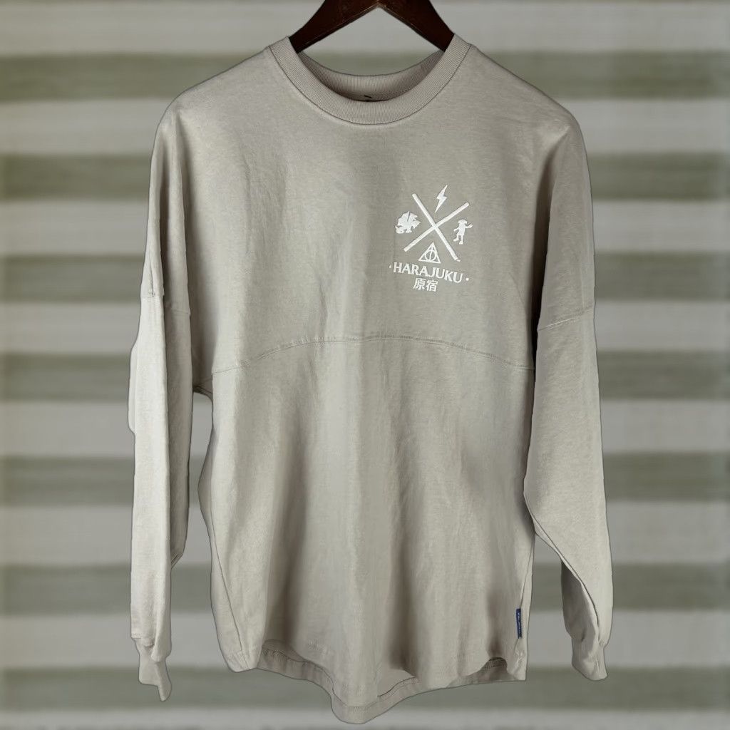Vintage Spirit Jersey Shirt Adult Small Beige Harajuku Harry Potter Graphic Long Sleeve Crew Neck Logo T-Shirt Mens Size US S / EU 44-46 / 1 - 1 Thumbnail