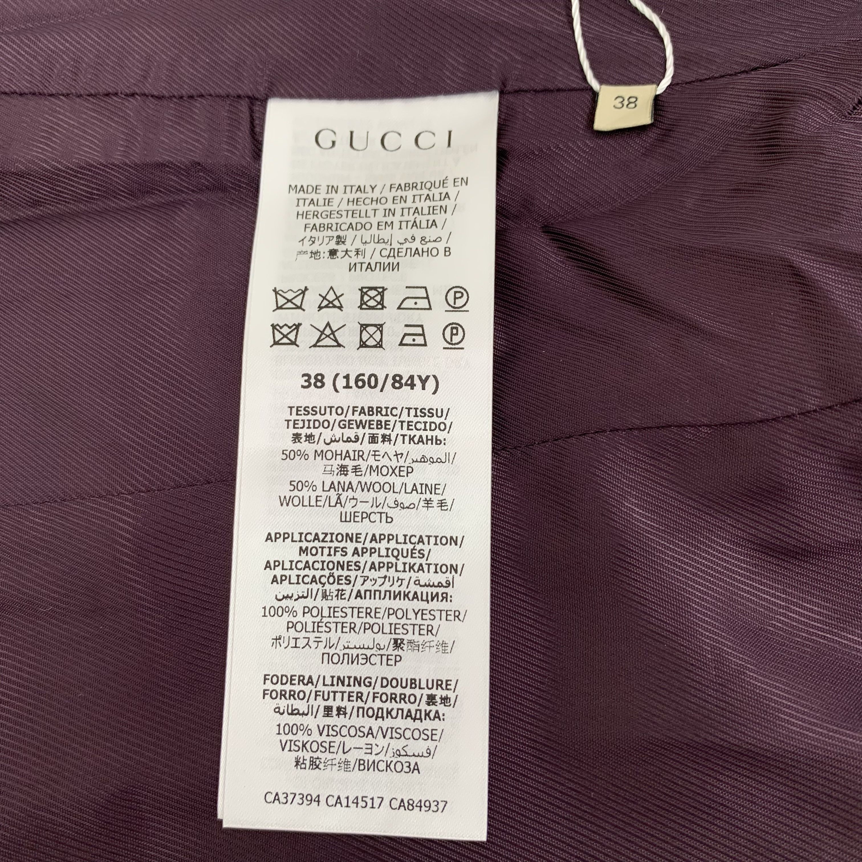 Gucci Brown Striped Collar Buttoned Cape Jacket (Size S)