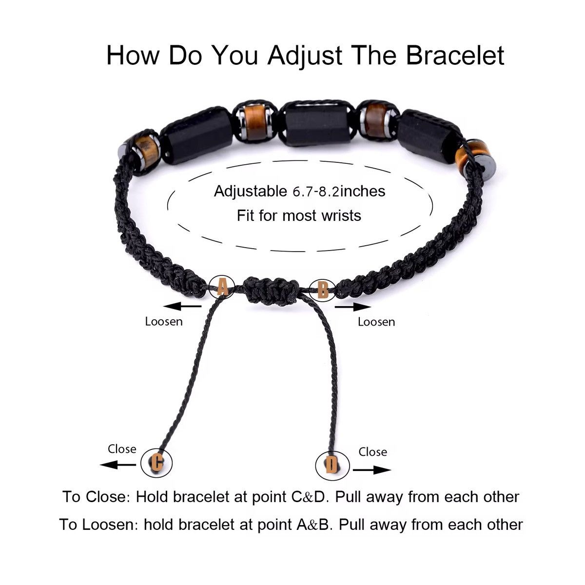 Other Black Tourmaline Tiger eye Hematite Protection Bracelets Size ONE SIZE - 6 Thumbnail