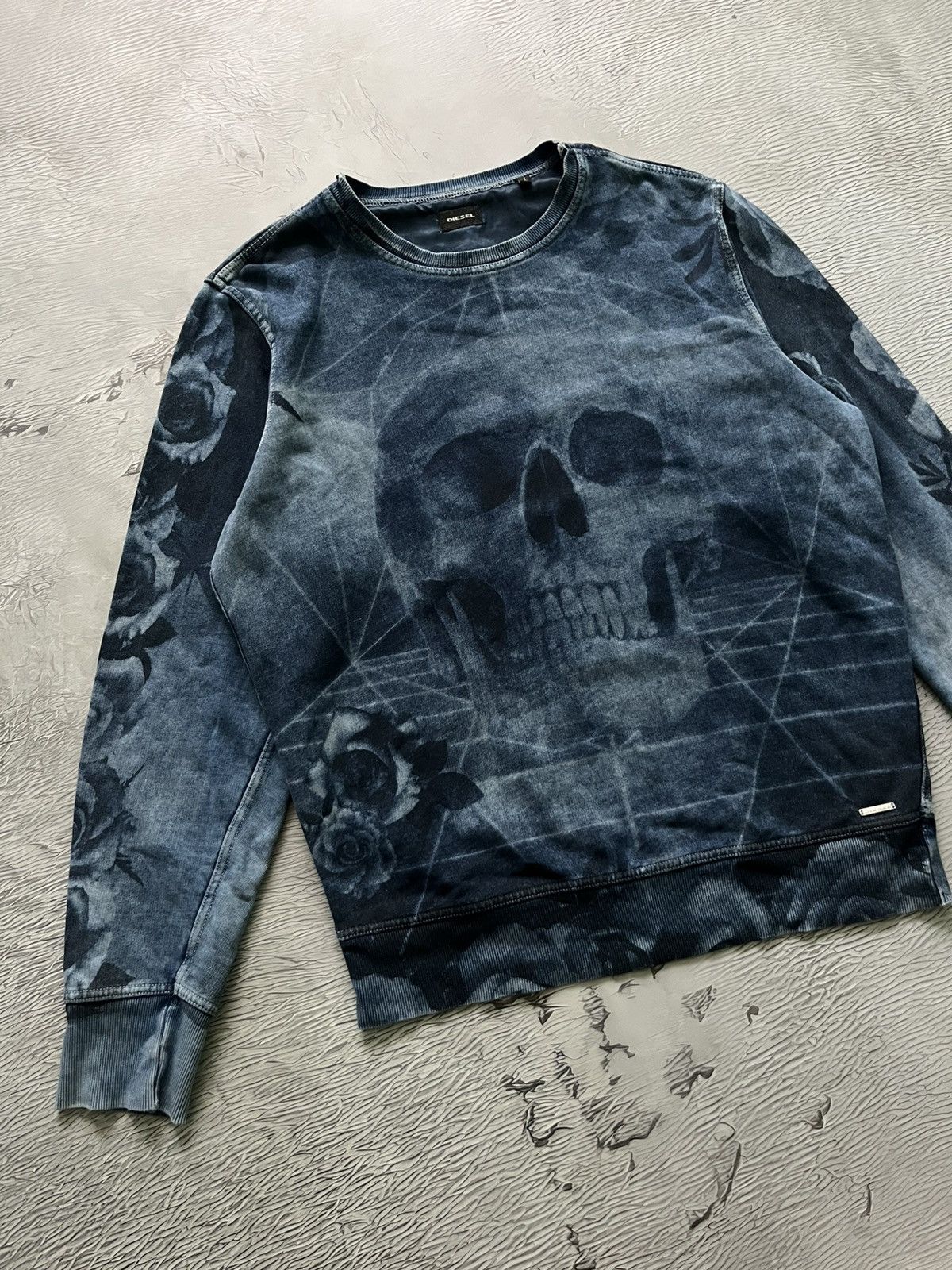Diesel 💀 Diesel Skull Vintage Printed Sweatshirt Avant Grade Blue Size US S / EU 44-46 / 1 - 2 Thumbnail