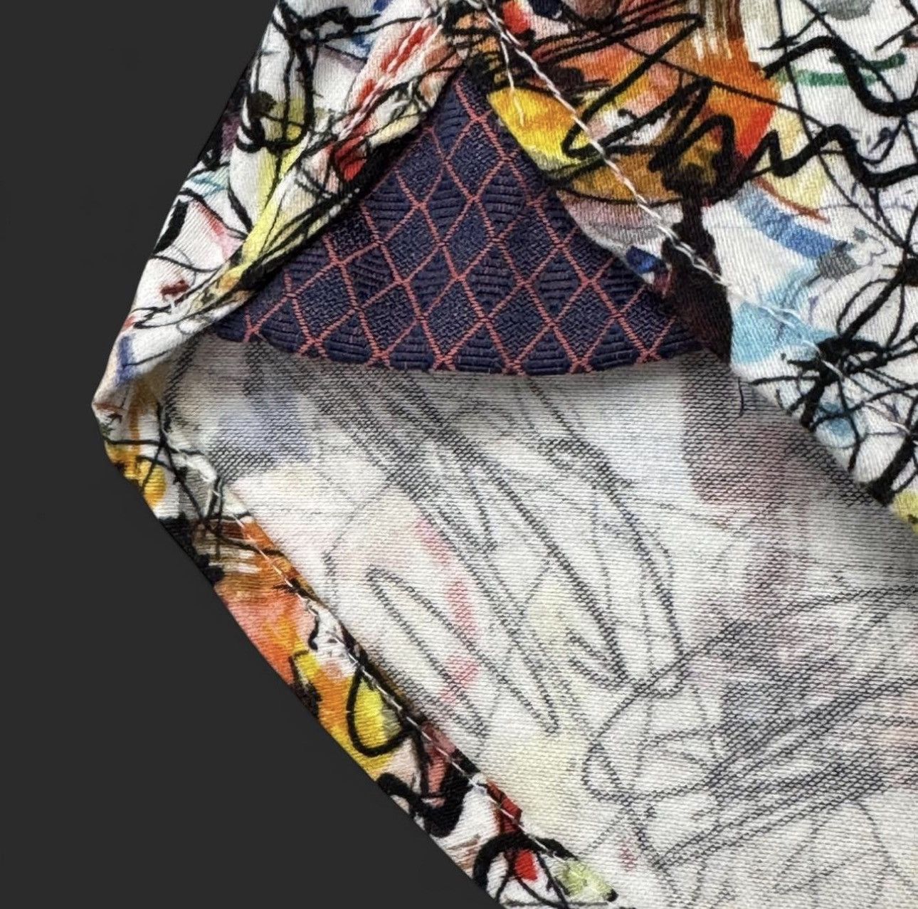 Luchiano Visconti Visconti Black 2XLB Abstract Art Print Button-Down — Shirt Size US XXL / EU 58 / 5 - 7 Thumbnail