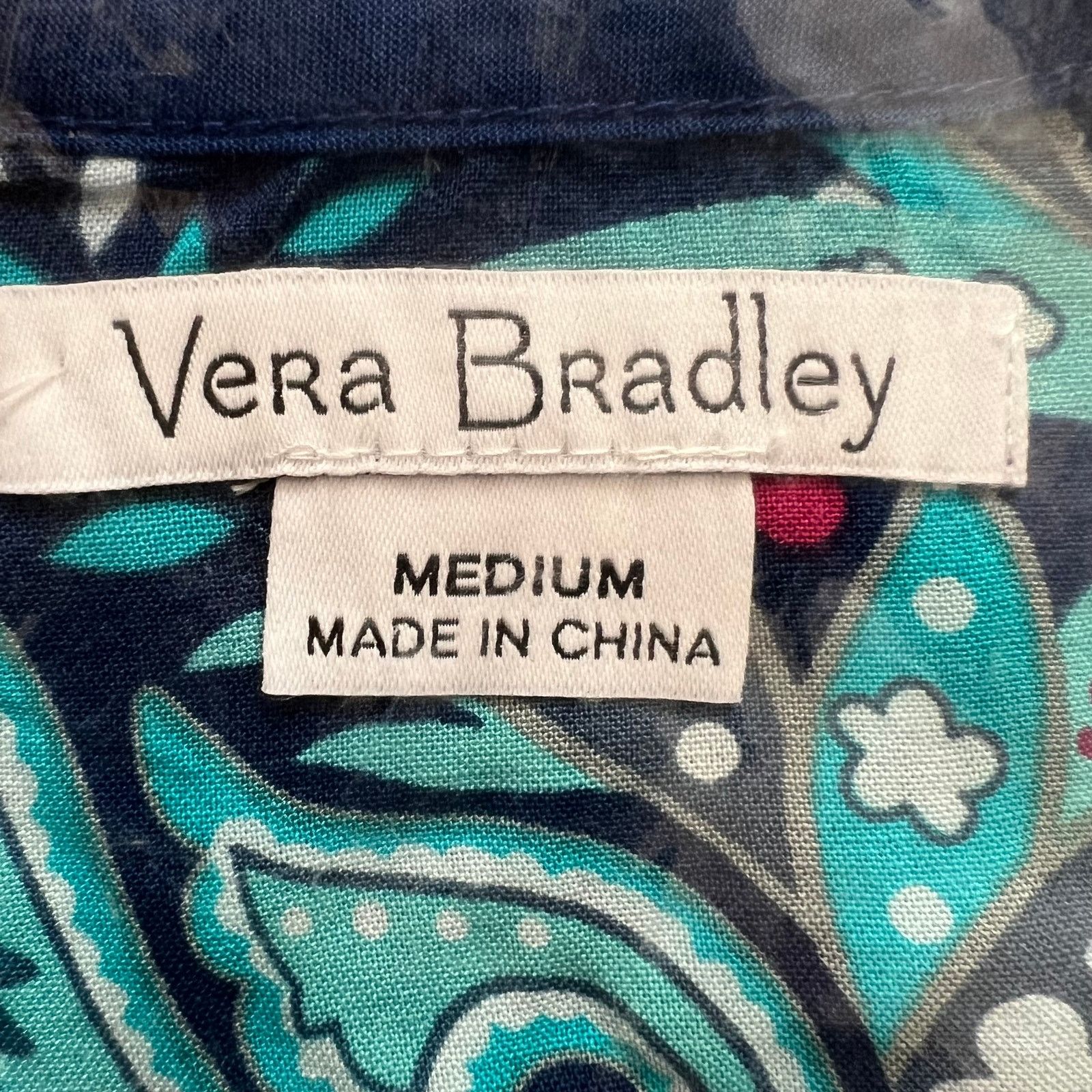 Vera Bradley VERA BRADLEY Blue Daisy Paisley Kelsey Flutter Top, M Size M / US 6-8 / IT 42-44 - 7 Thumbnail