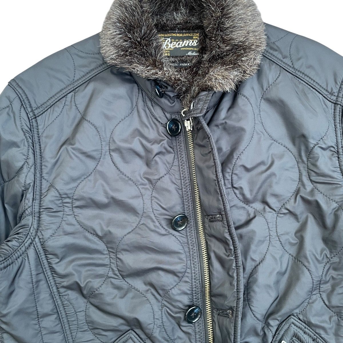 Beams Plus × If Six Was Nine × Japanese Brand Beams Quilted Faux Fur Deck Bomber Jacket Size US M / EU 48-50 / 2 - 5 Thumbnail