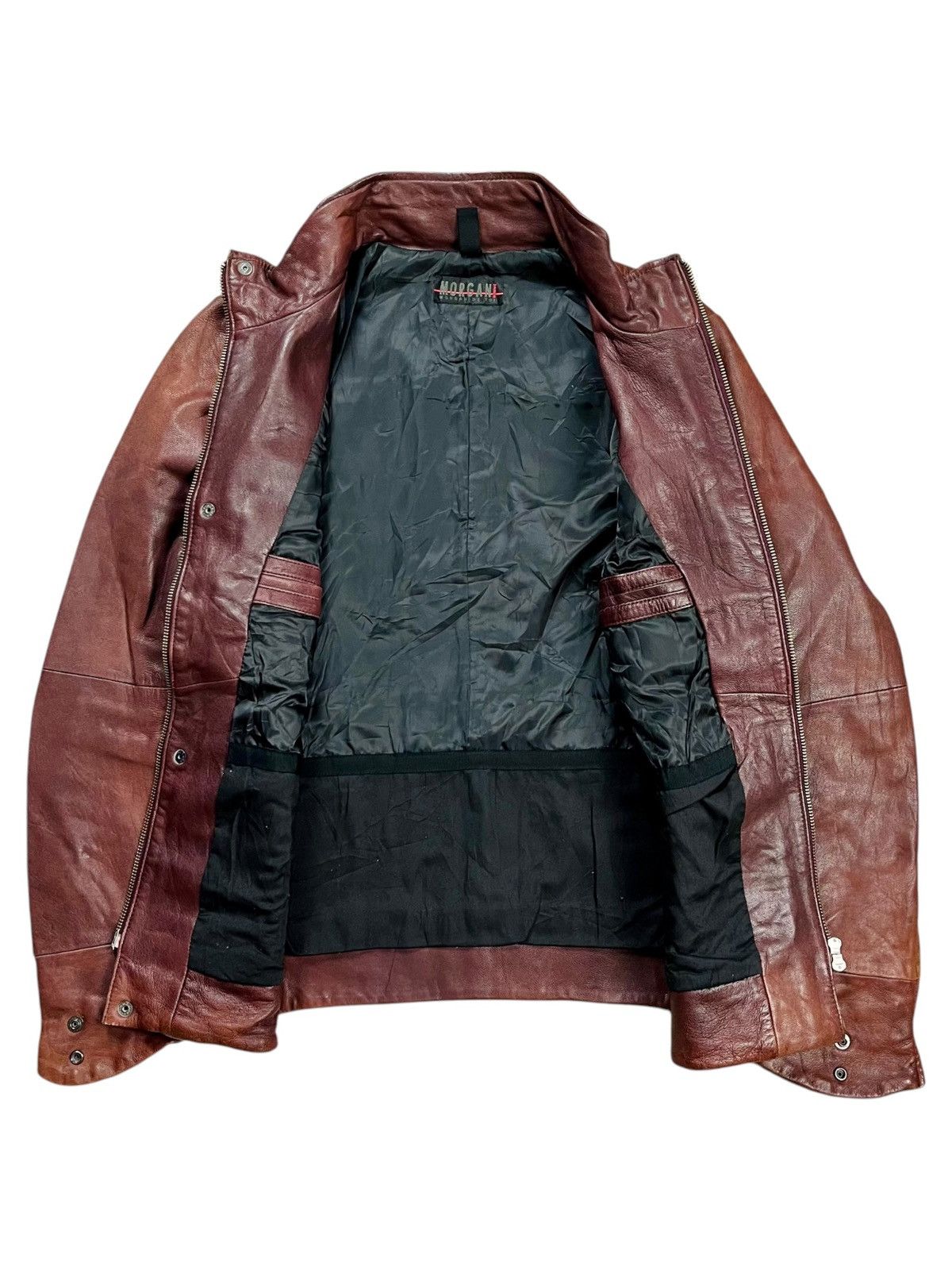 Morgan Homme 2000s Morgan Homme - Red Wine Leather Bono Jacket Size US M / EU 48-50 / 2 - 2 Thumbnail