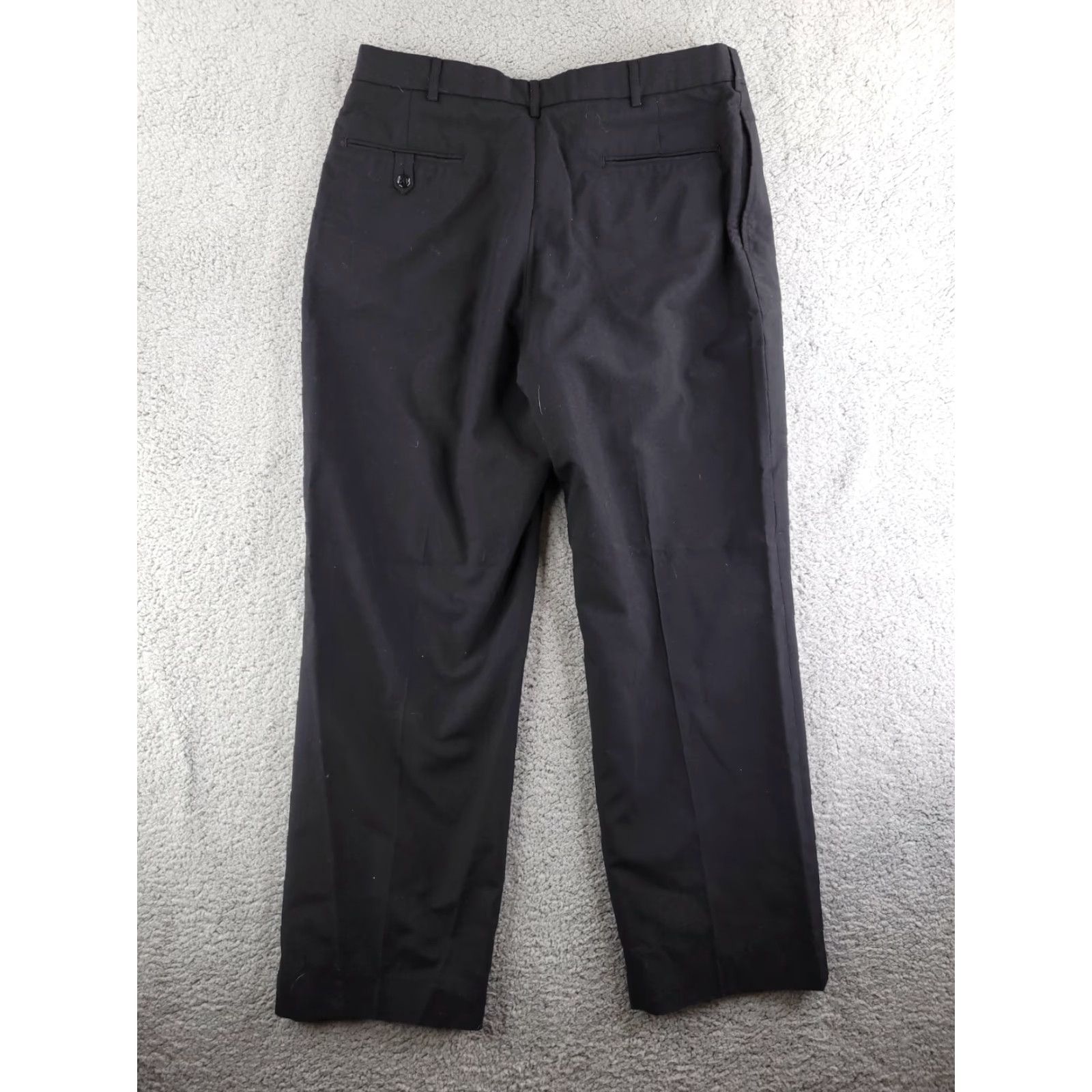 Vintage DSCP Dress Pants Men 37x30 Black Wool Blend 37R Trousers Inches Regular Zip Wool Pattern Solid Dress Pants Mens Black 30-Inseam 37 Waist Size US 37 - 6 Thumbnail