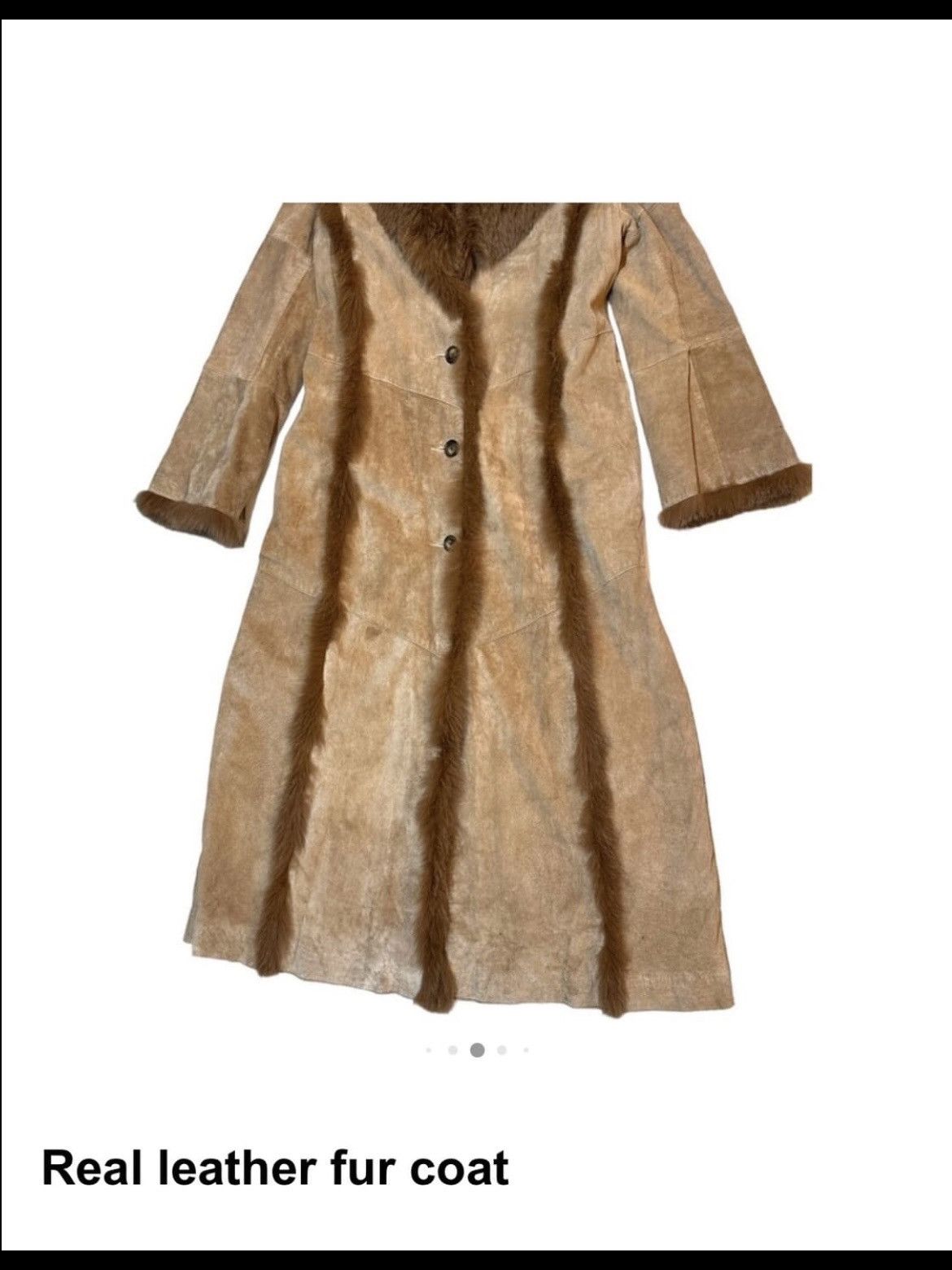 Vintage vintage real leather fur coat Size L / US 10 / IT 46 - 8 Thumbnail