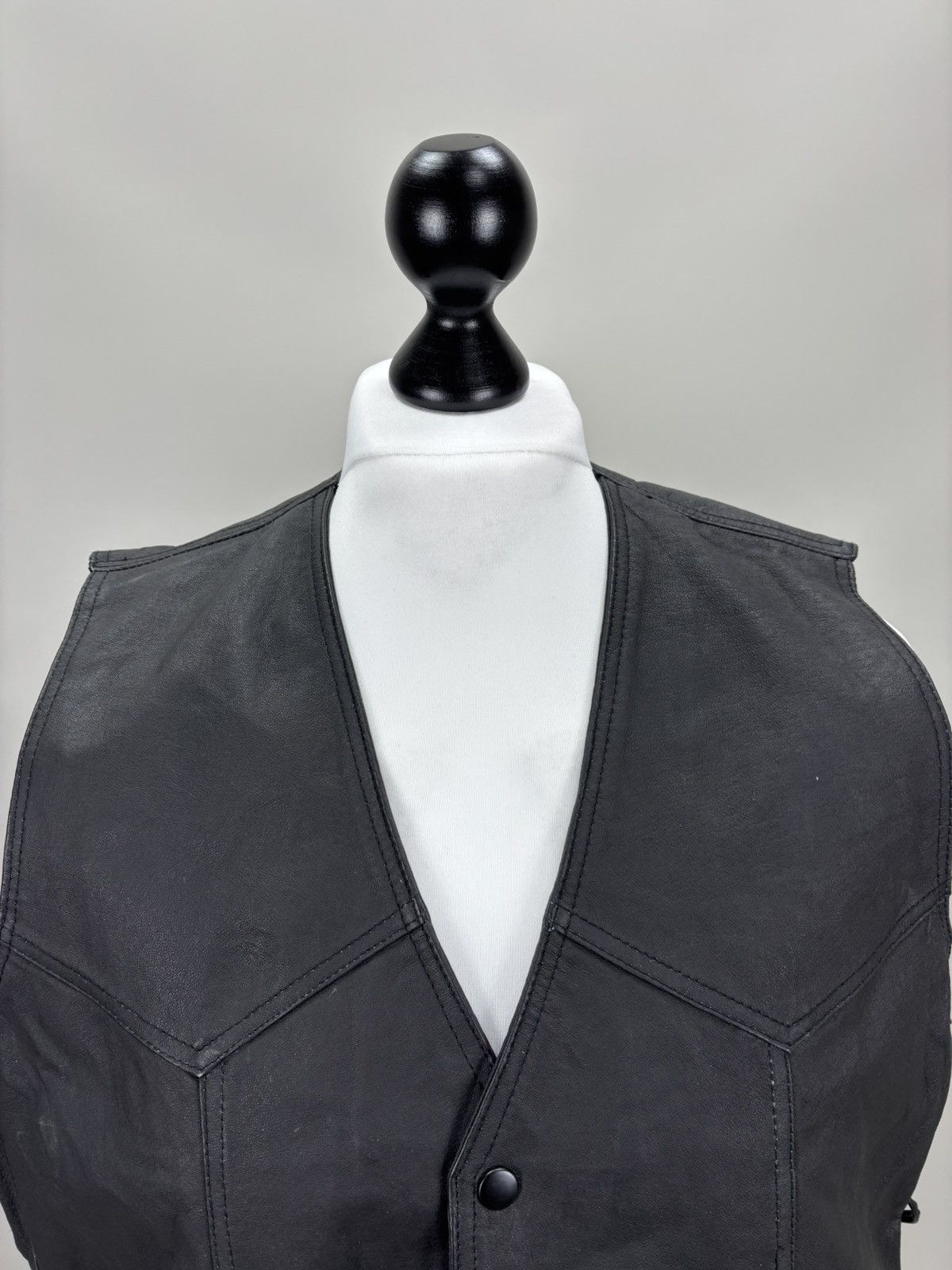 Other Mens leather vest western style HOT Size 54 Color Black Size US L / EU 52-54 / 3 - 3 Thumbnail