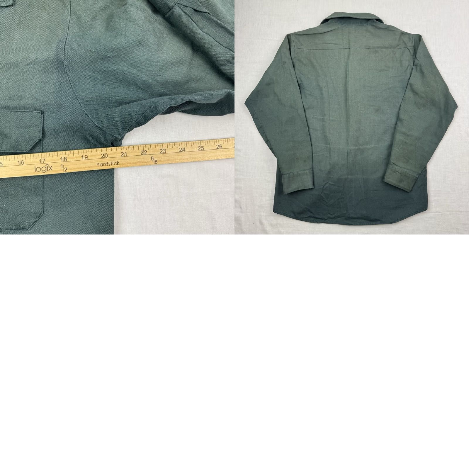 Vintage VINTAGE Shirt Adult Medium Green 70s USA Button-Up Long Sleeve Solid Unbranded Regular Mens Size US M / EU 48-50 / 2 - 8 Thumbnail