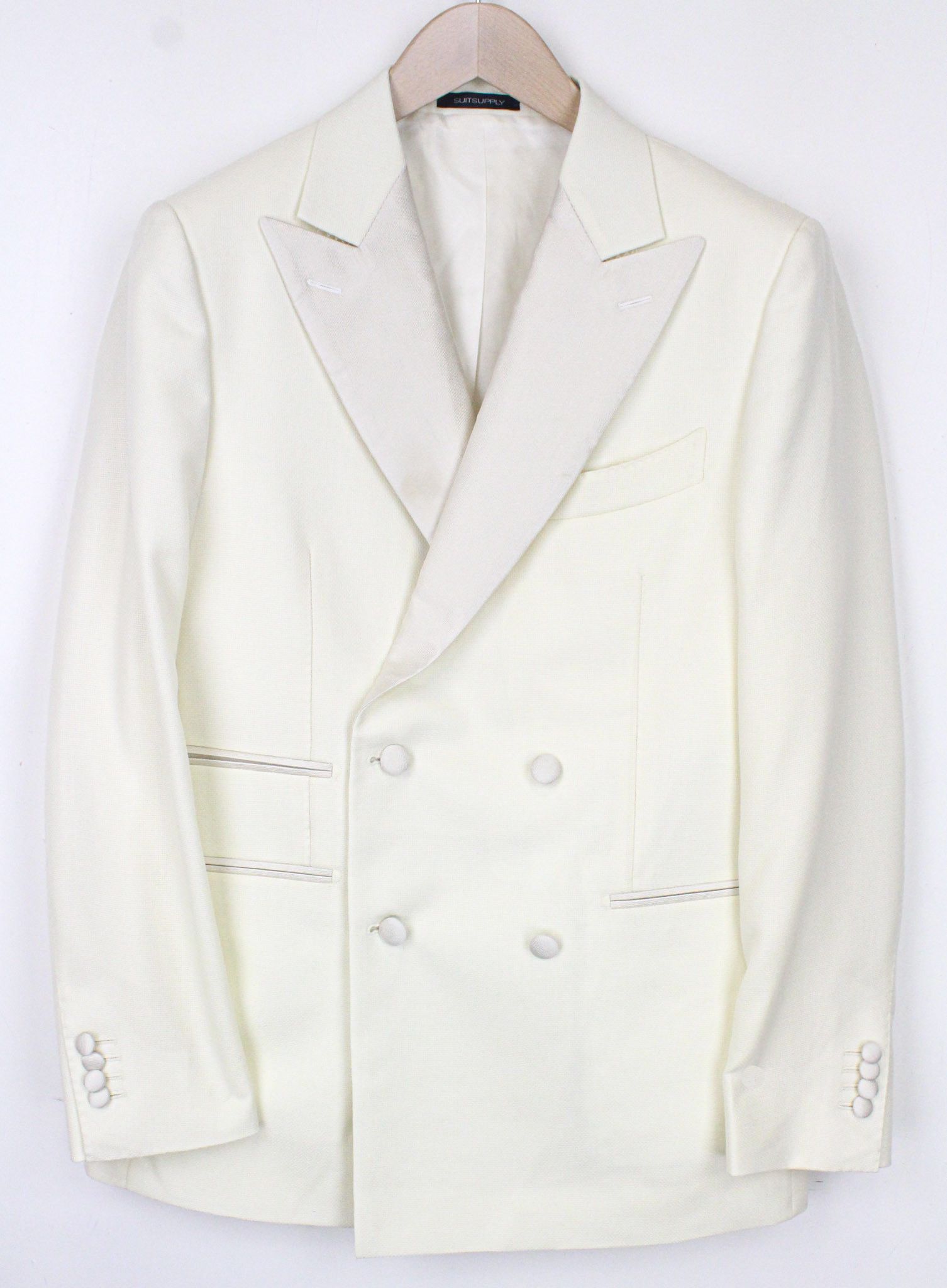 image of Suitsupply La Spalla Uk36R Tux Off-White Double-Breasted Blazer 72170 in Off White, Men's