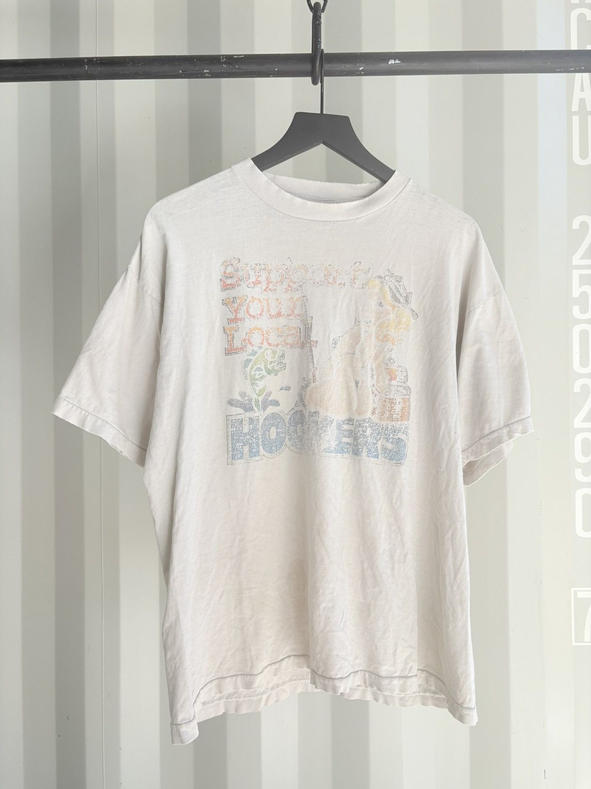Vintage Vintage Fishing Hookers Faded Shirt Distressed Grunge Band Size US XL / EU 56 / 4 - 2 Thumbnail