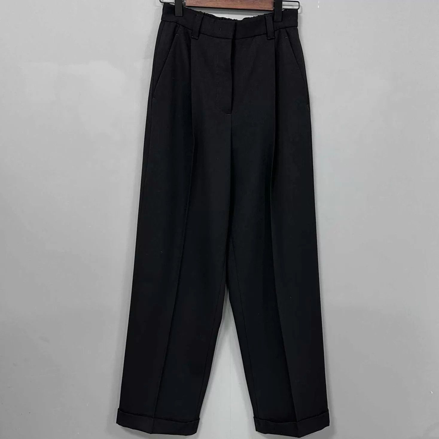 Miu Miu MIUMIU Women's Black Embroidered Logo Casual Trousers Size 26" / US 2 / IT 38 - 2 Thumbnail