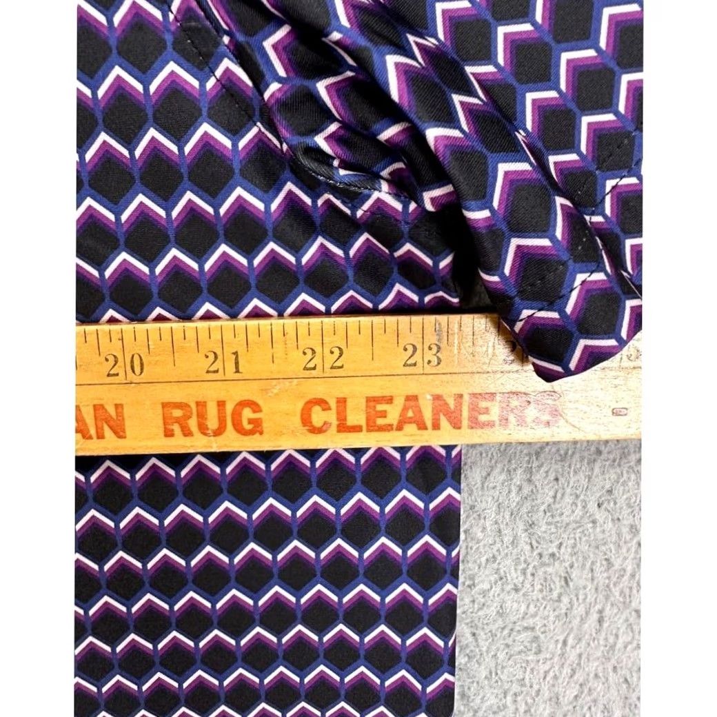 Vintage Hickey Freeman Golf Polo Shirt Adult Large Purple Geometric Rugby Casual Men NEW Size US L / EU 52-54 / 3 - 5 Thumbnail