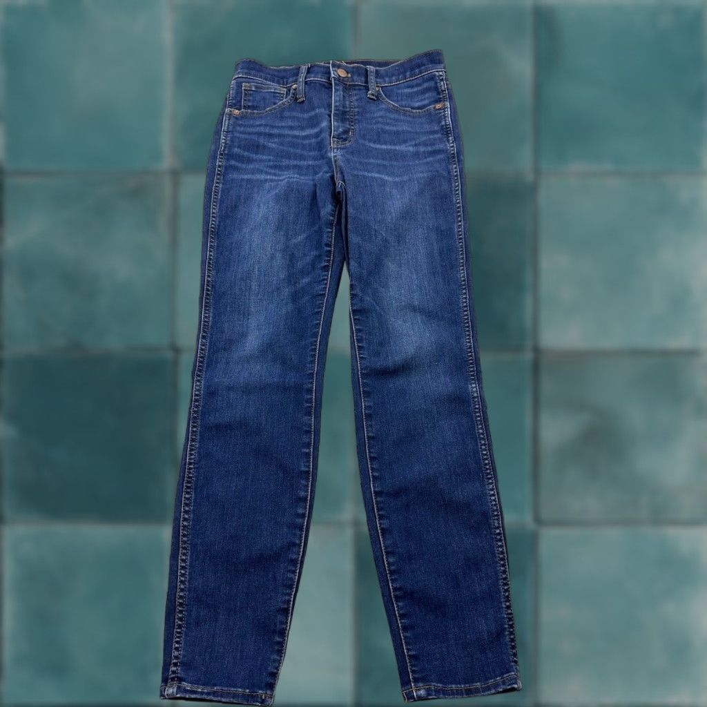 Madewell Madewell Jeans Women’s 26 High Rise Skinny Blue 10" Button Pockets Regular Stretch Comfort Size 26" / US 2 / IT 38 - 1 Thumbnail